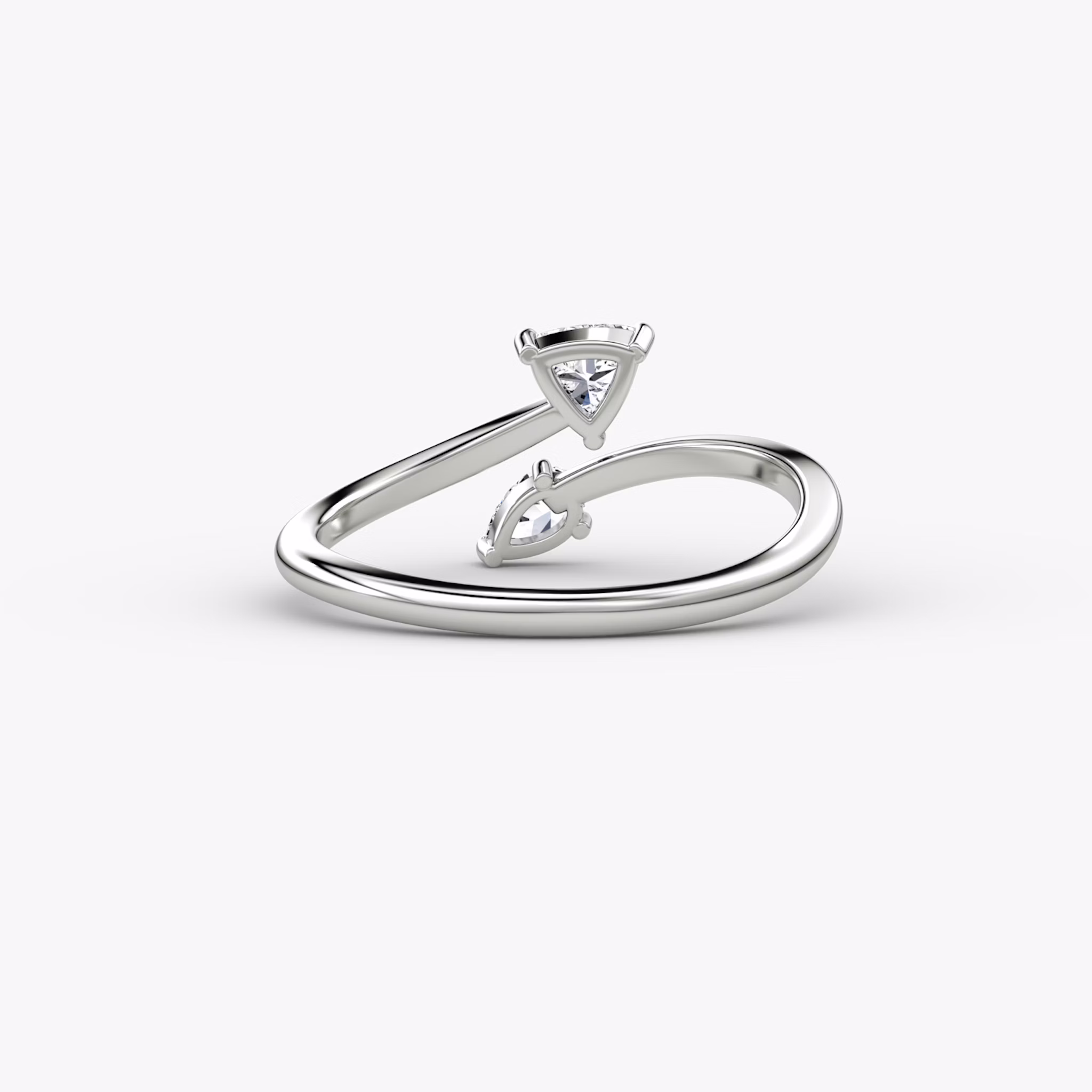 Bypass Cuff Ring | Trillion | 14k | White Gold