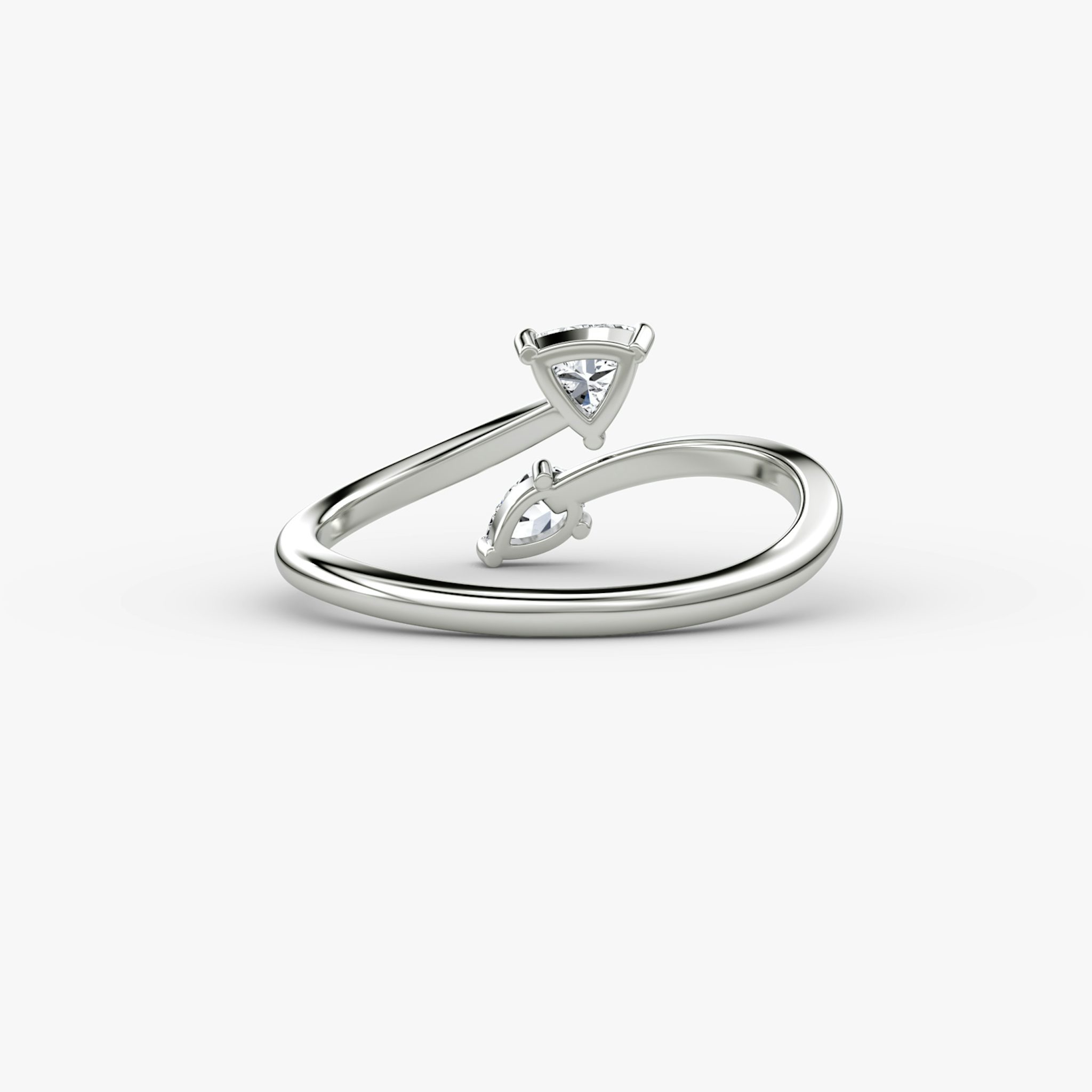 Bypass Cuff Ring | Trillion | 14k | White Gold