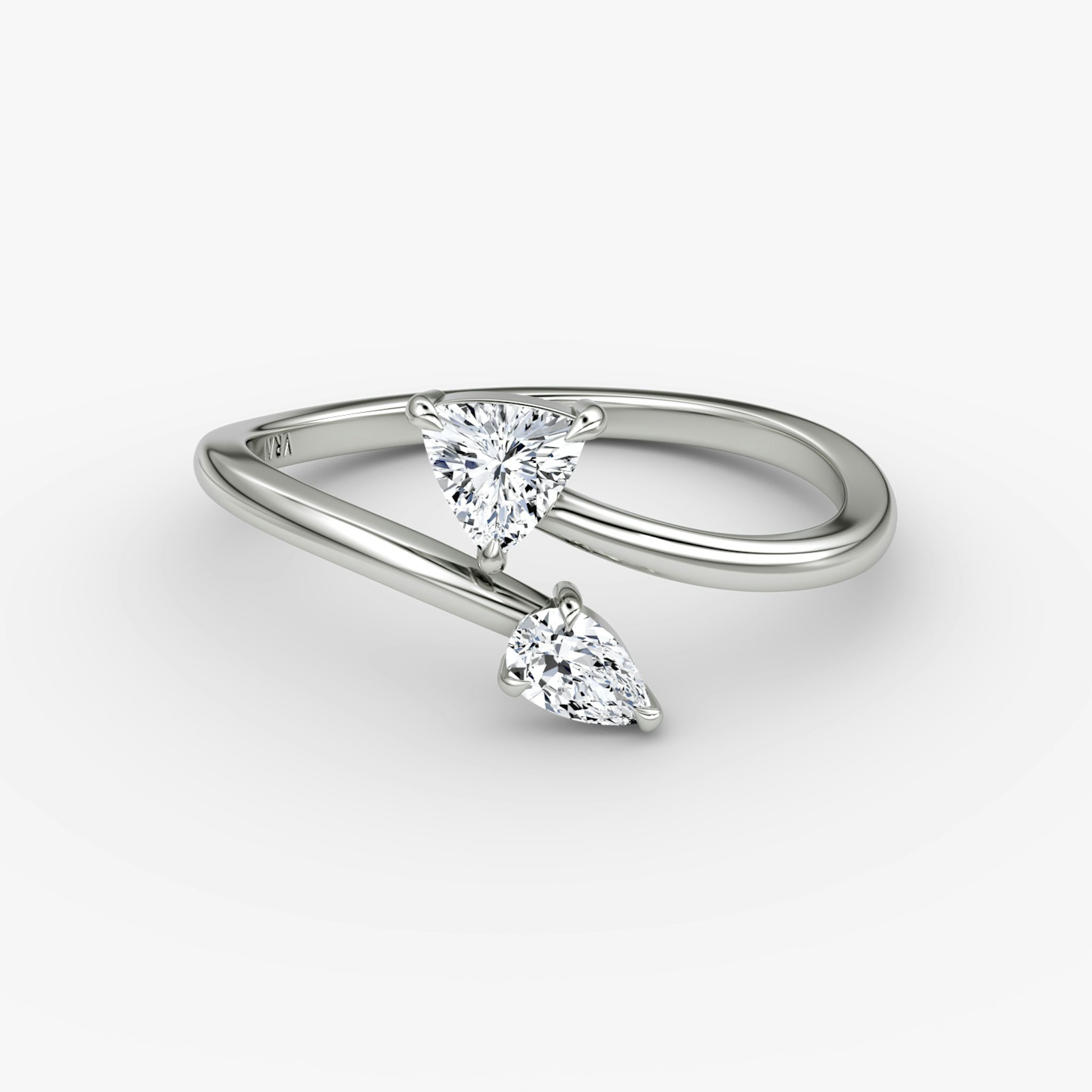 Bypass Cuff Ring | Trillion | 14k | White Gold