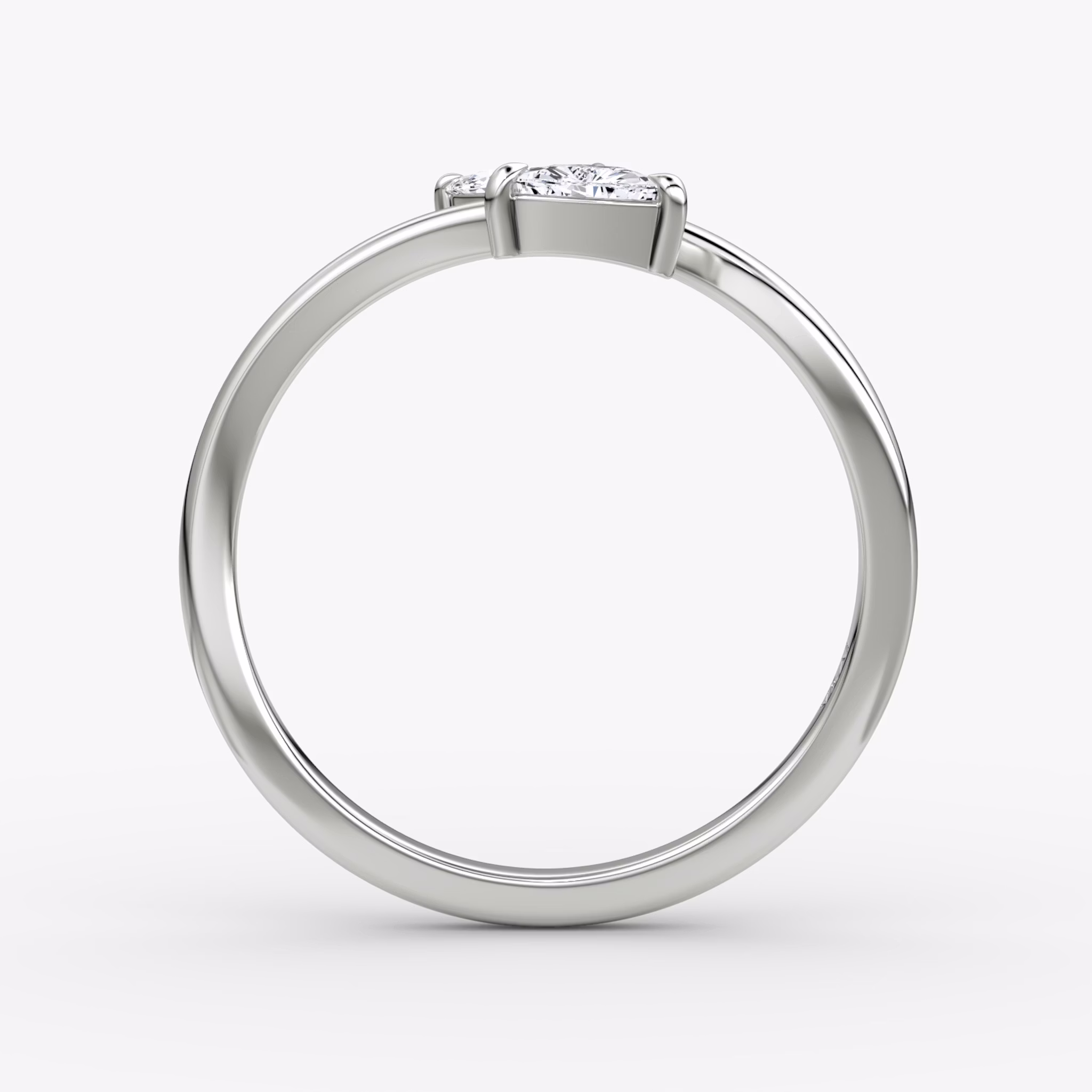 Bypass Cuff Ring | Trillion | 14k | White Gold