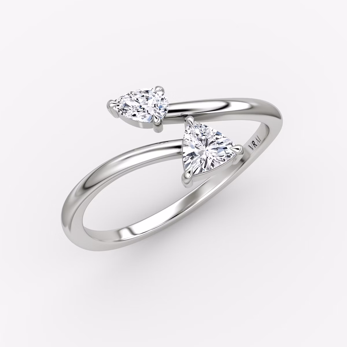 Bypass Cuff Ring | Trillion | 14k | White Gold