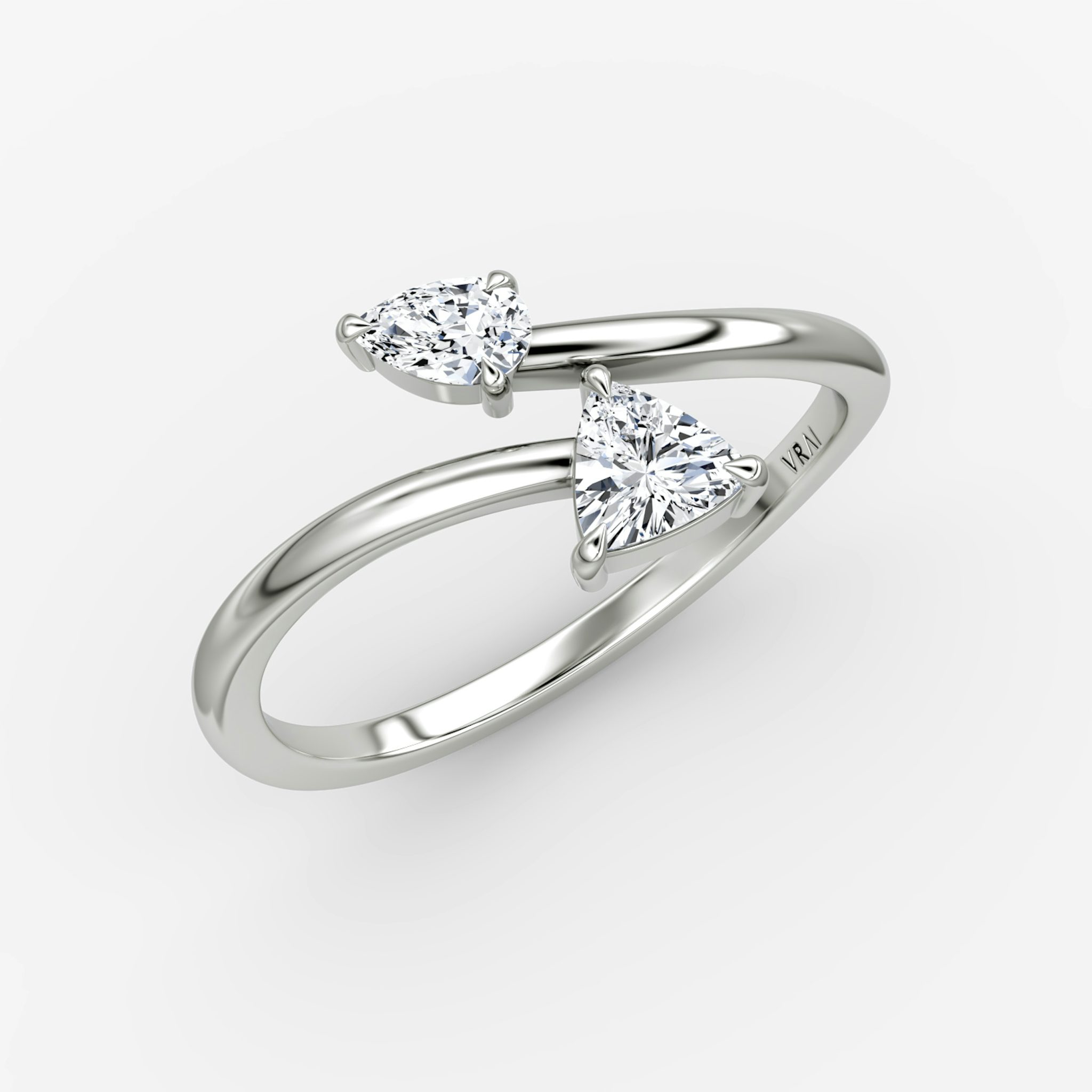 Bypass Cuff Ring | Trillion | 14k | White Gold