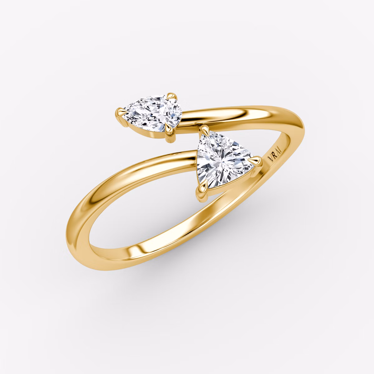 Bypass Cuff Ring | Trillion | 14k | Yellow Gold