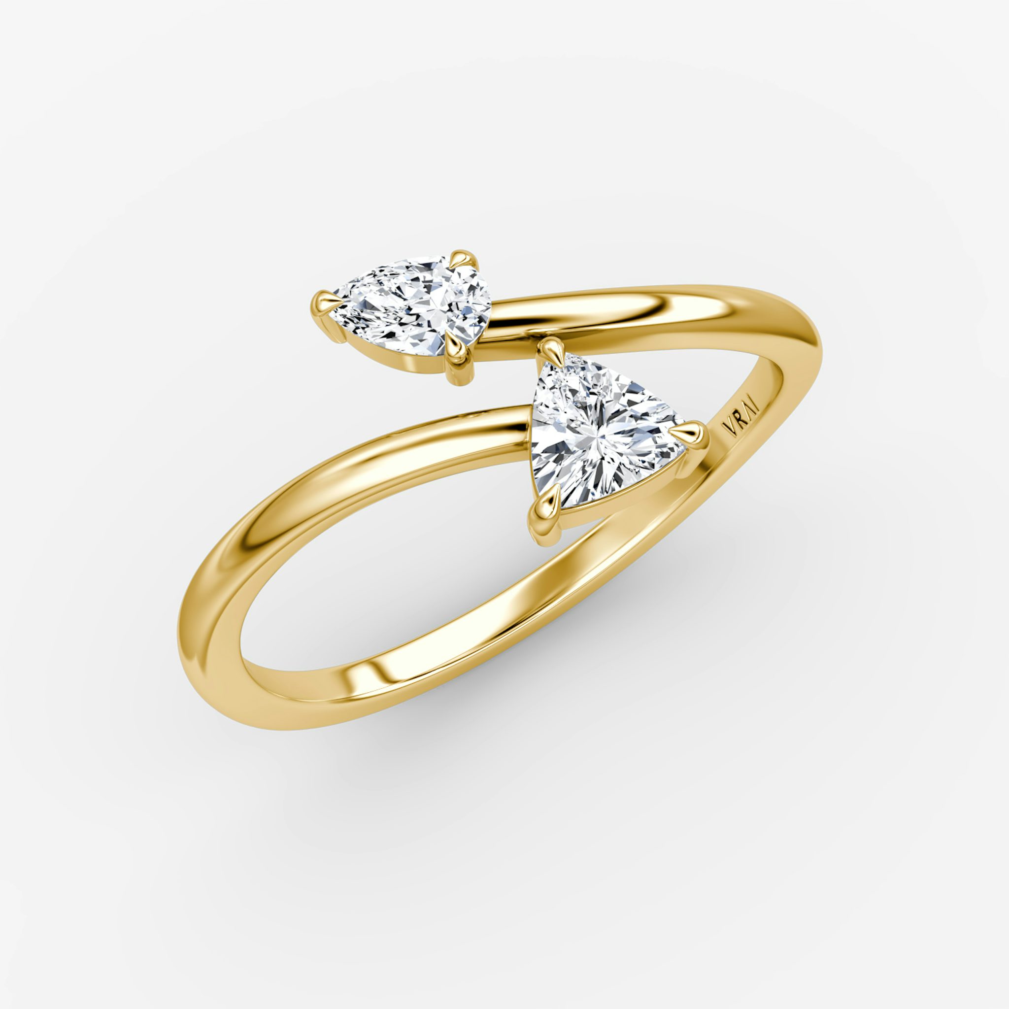 Bypass Cuff Ring | Trillion | 14k | Yellow Gold