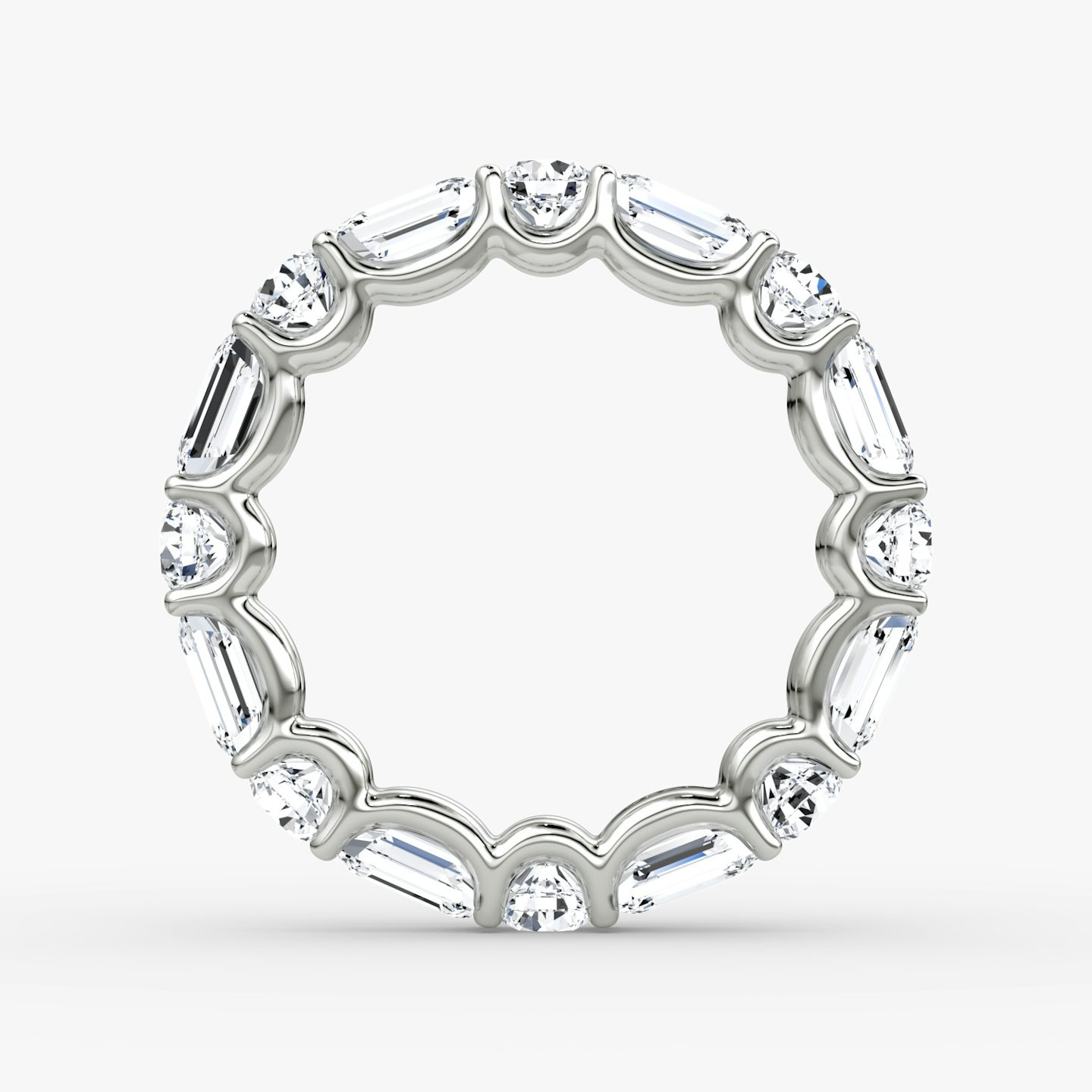 Alternating Shapes Eternity Ring | Rund und Emerald | Platin