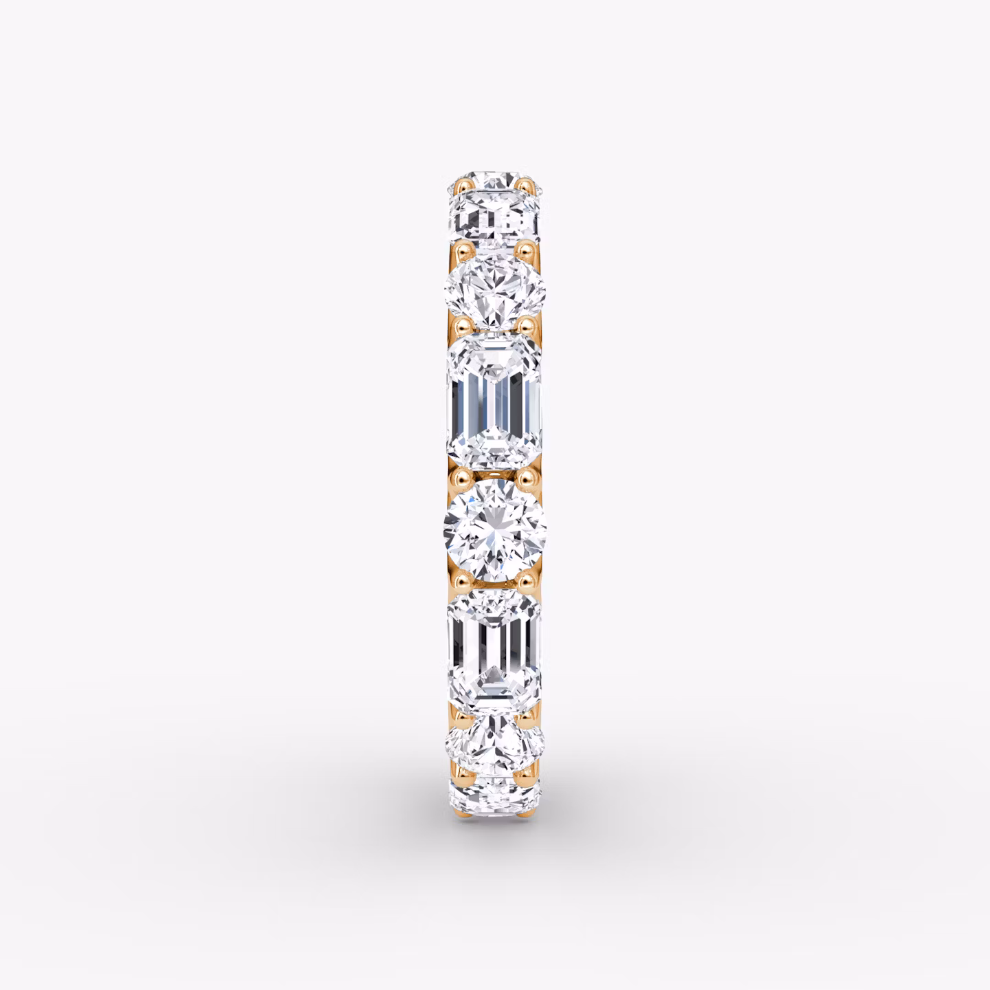 The Alternating Shapes Eternity Band | Round Brilliant and Emerald | 14k | Rose Gold