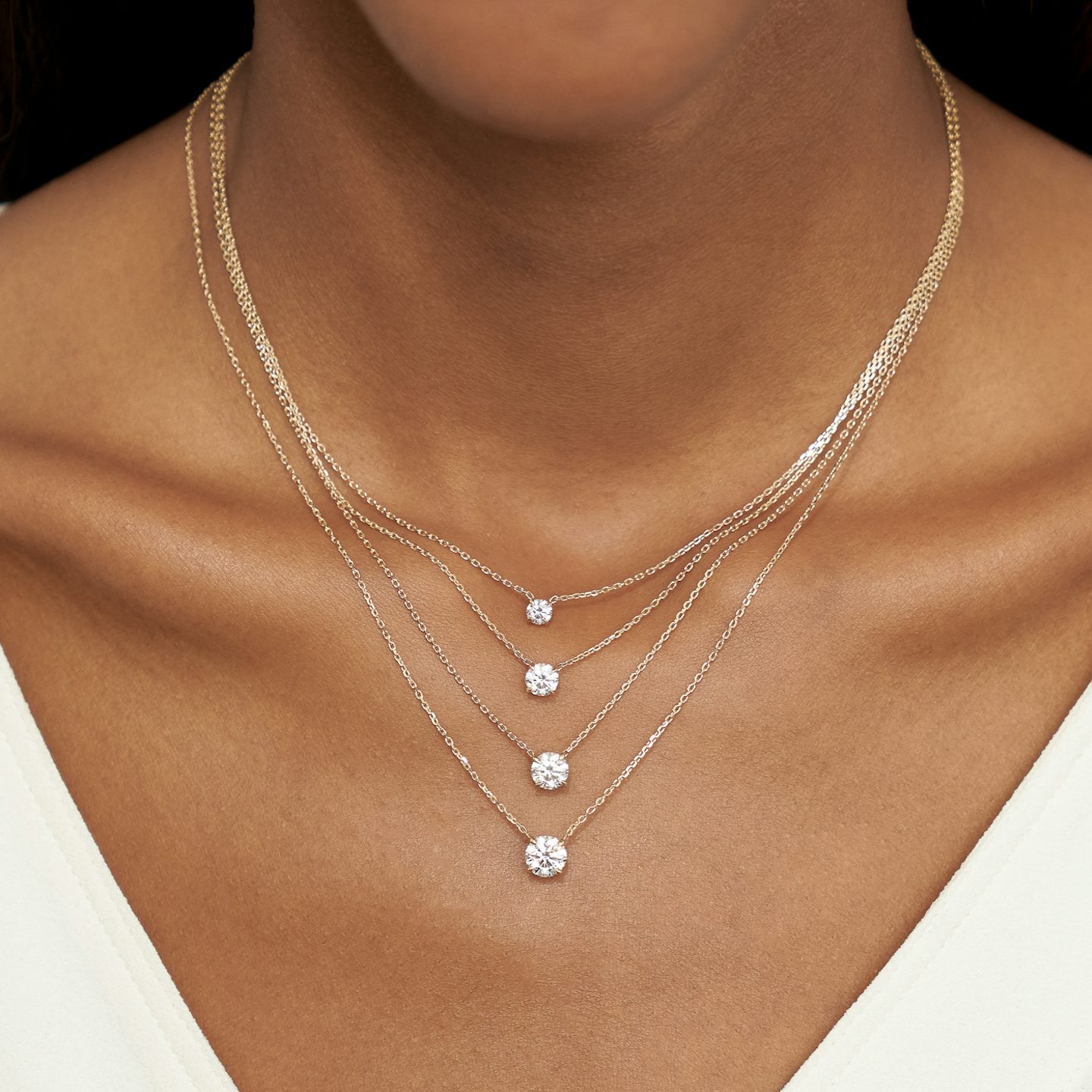 VRAI Solitaire Necklace | Round Brilliant | 14k | Rose Gold | diamondColor: near-colorless | caratWeight: 1.5ct