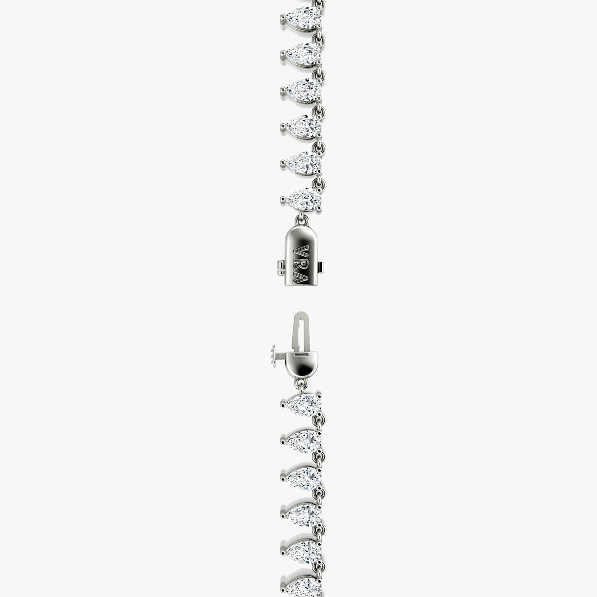 Pear Tennis Necklace | Pear | 14k | White Gold | chainLength: 16