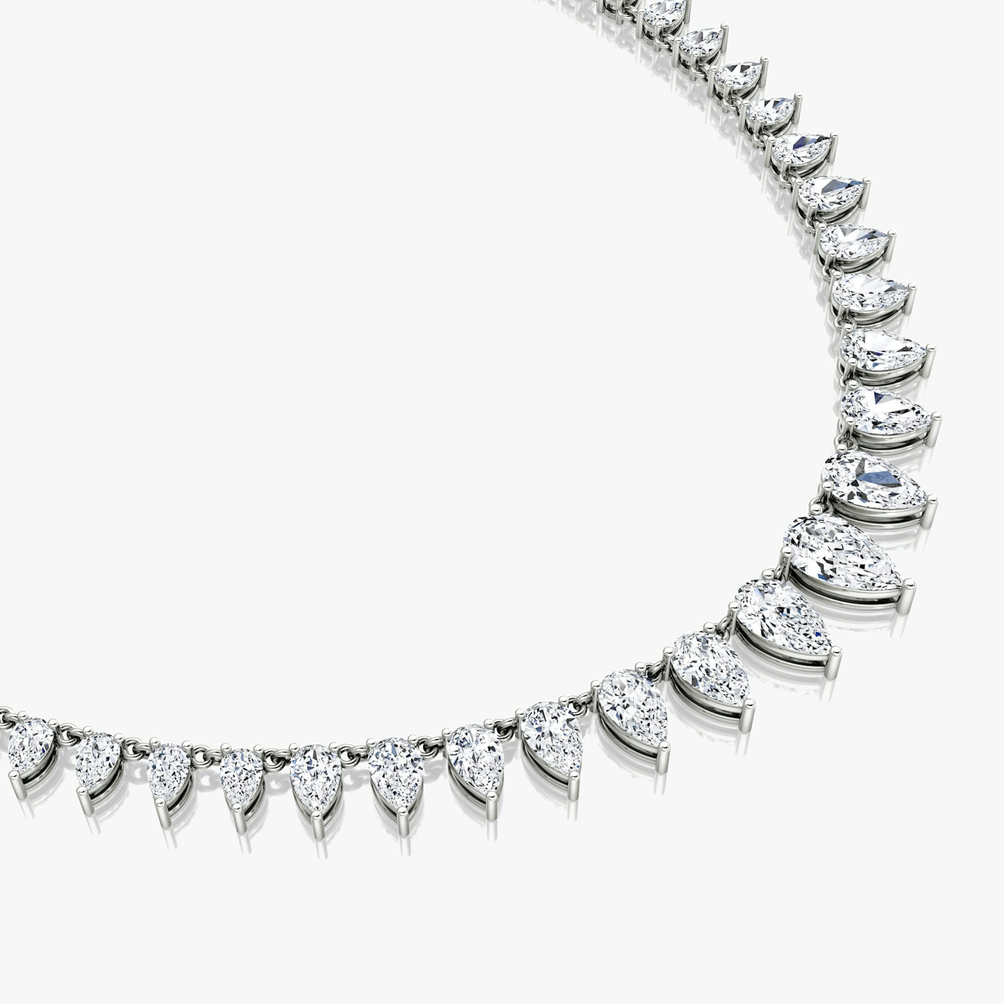 Pear Tennis Necklace | Pear | 14k | White Gold | chainLength: 16