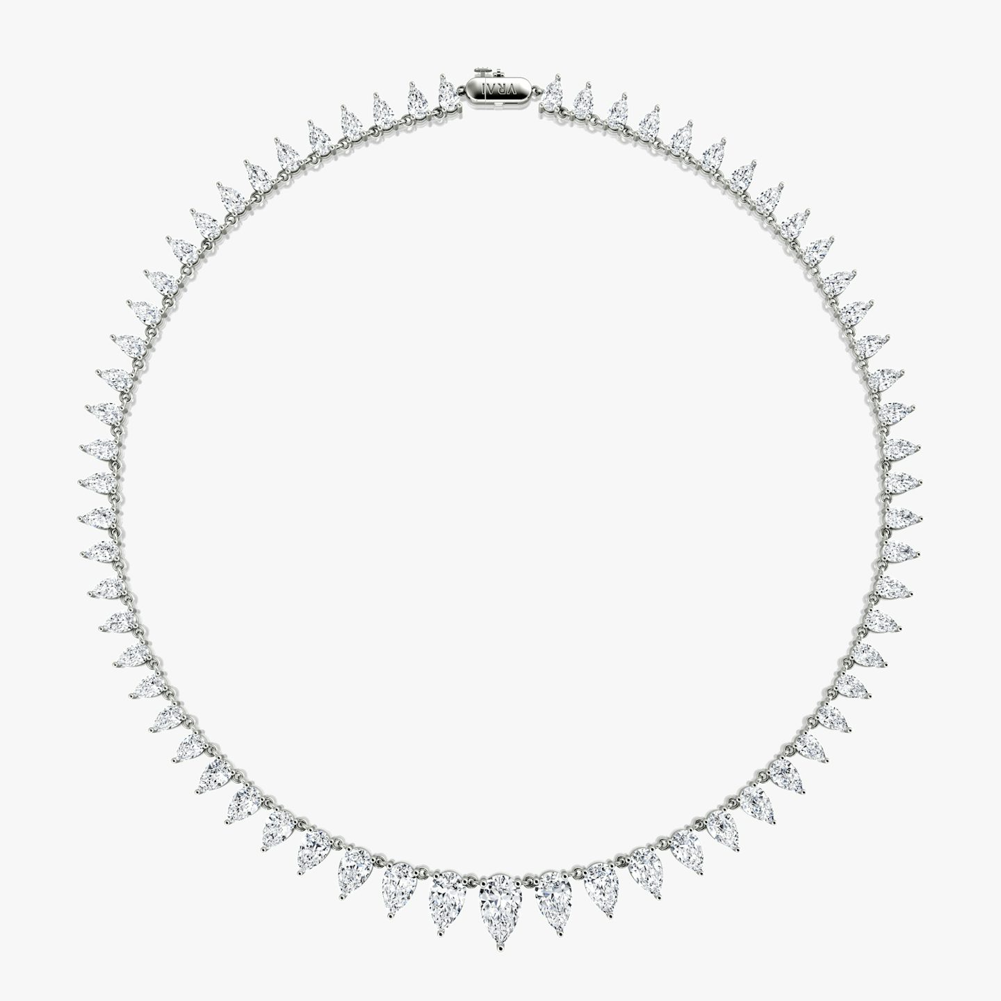 Pear Tennis Necklace | Pear | 14k | White Gold | chainLength: 16