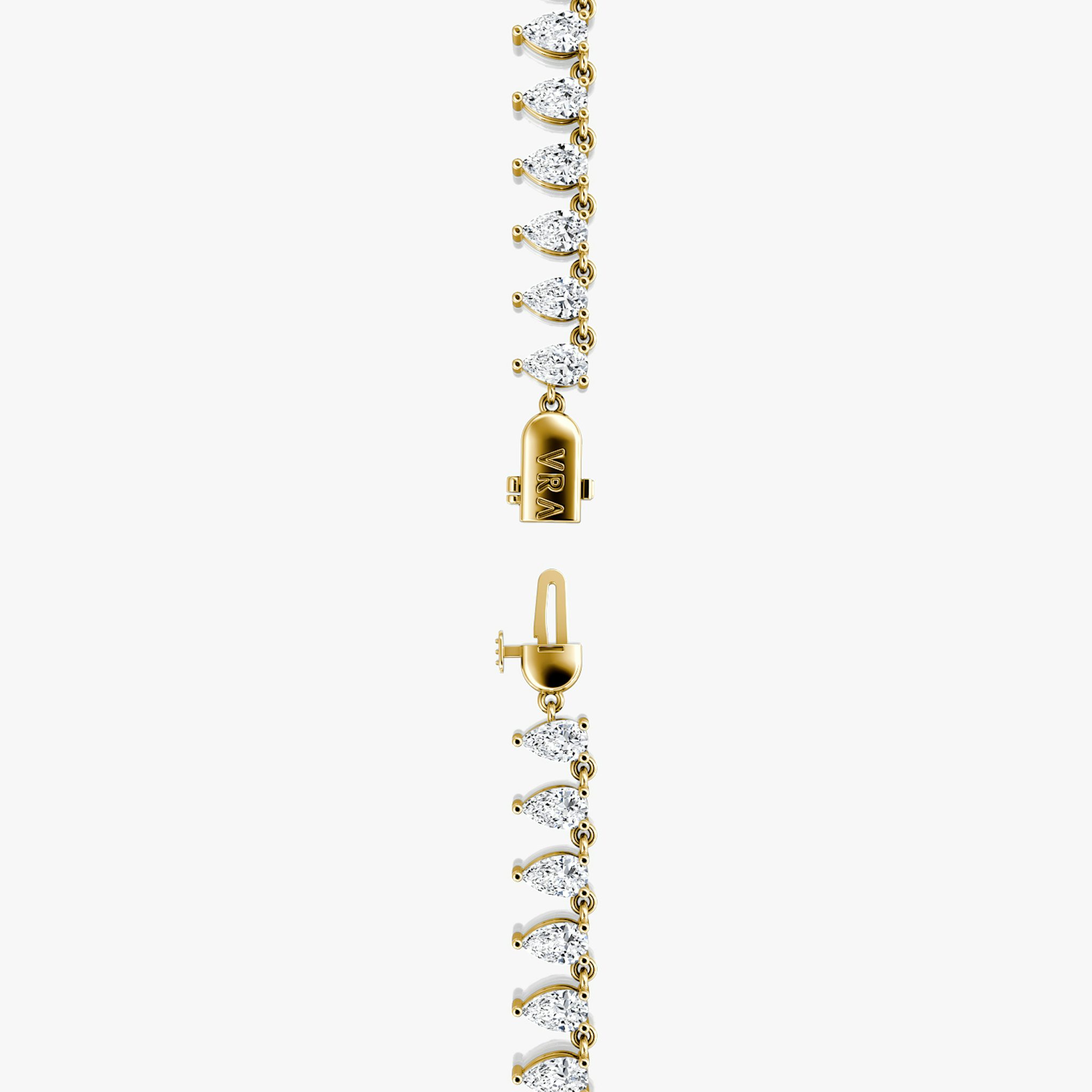 Pear Tennis Necklace | Pear | 14k | Yellow Gold | chainLength: 16