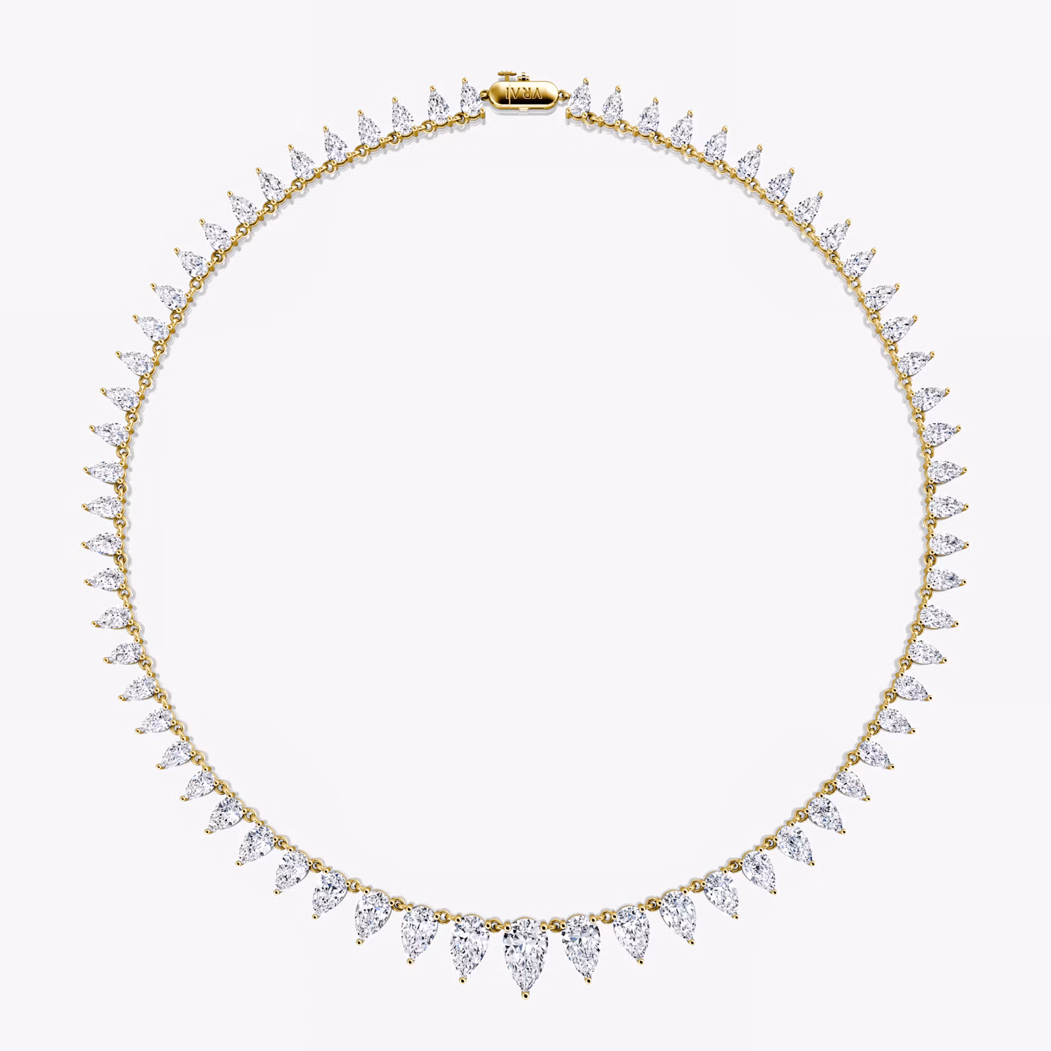 Pear Tennis Necklace Pear | Yellow Gold