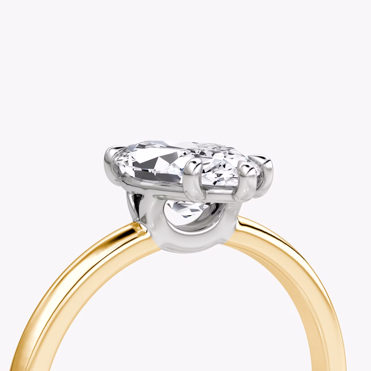 The Signature | Marquise | 18k | Yellow Gold and Platinum | bandAccent: Plain | bandWidth: standard | hiddenHalo: no | diamondOrientation: vertical | caratWeight: other