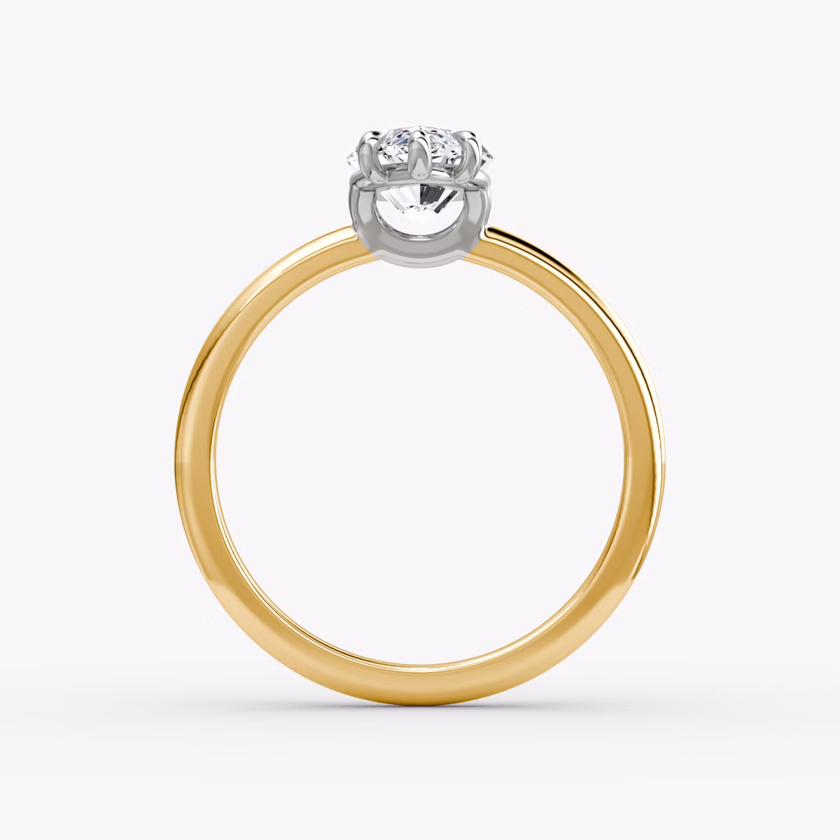 The Signature | Marquise | 18k | Yellow Gold and Platinum | bandAccent: Plain | bandWidth: standard | hiddenHalo: no | diamondOrientation: vertical | caratWeight: other