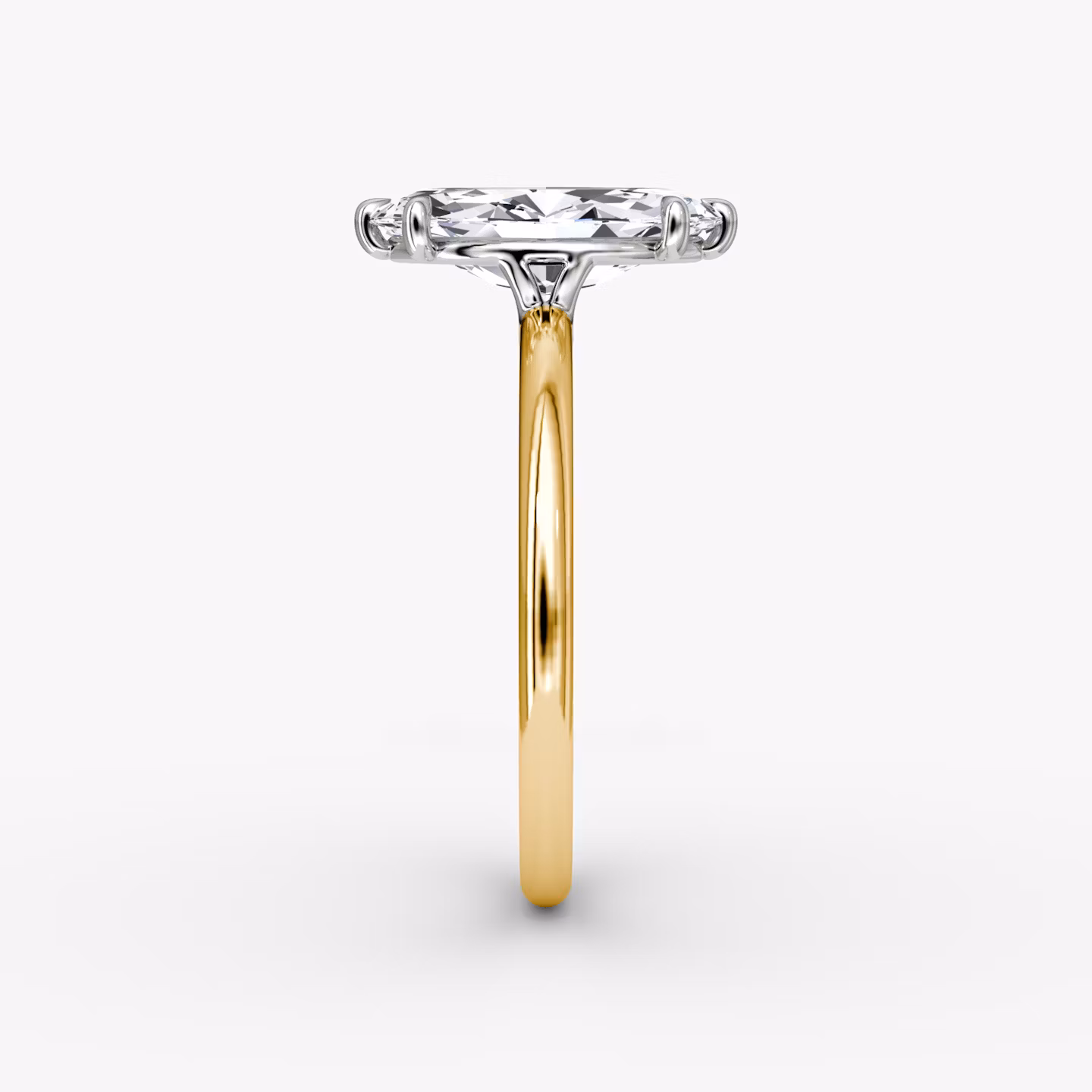The Signature | Marquise | 18k | Yellow Gold and Platinum | bandAccent: Plain | bandWidth: standard | hiddenHalo: no | diamondOrientation: vertical | caratWeight: other