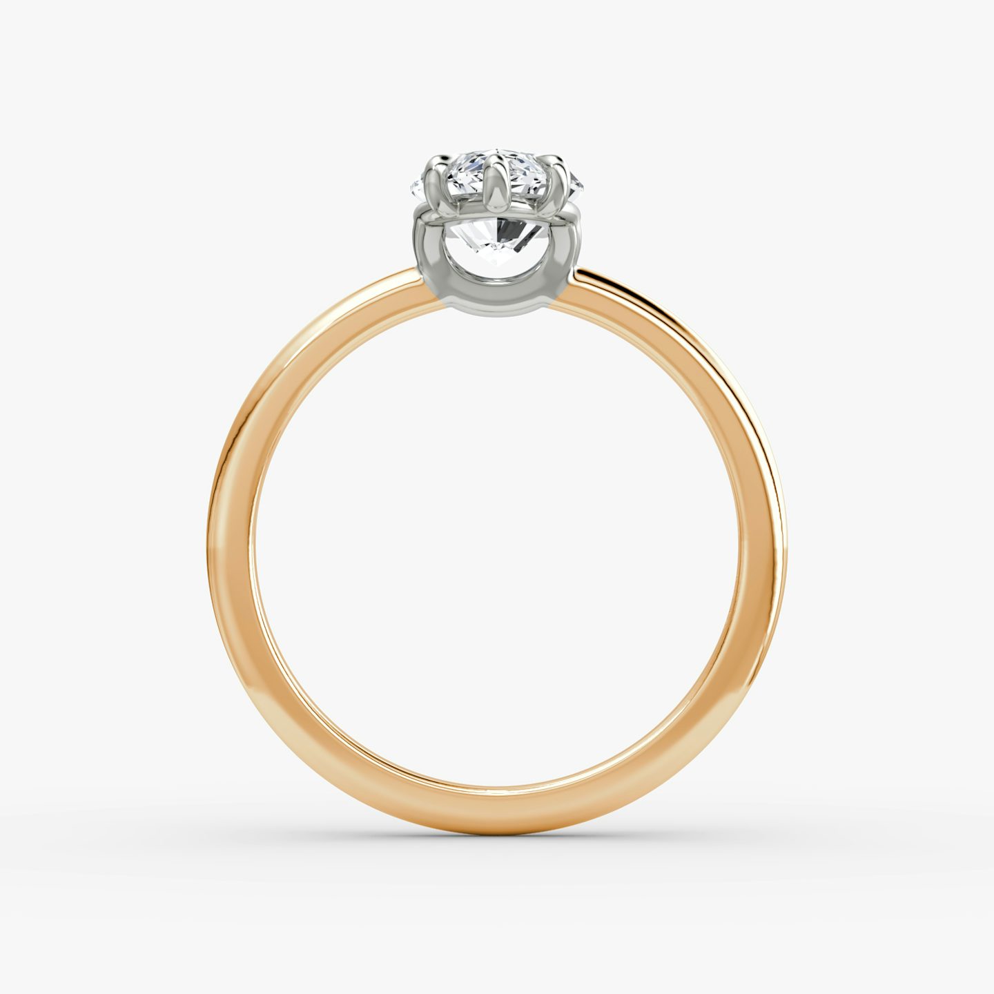 The Signature | Marquise | 14k | Rose Gold and Platinum | bandAccent: Plain | bandWidth: standard | hiddenHalo: no | diamondOrientation: vertical | caratWeight: other
