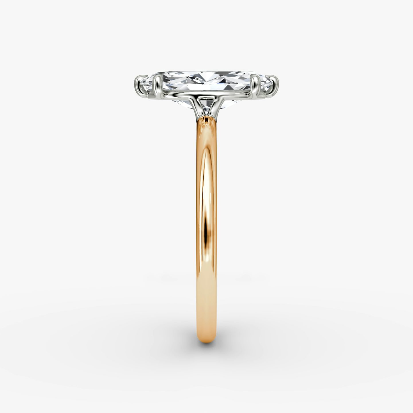 The Signature | Marquise | 14k | Rose Gold and Platinum | bandAccent: Plain | bandWidth: standard | hiddenHalo: no | diamondOrientation: vertical | caratWeight: other