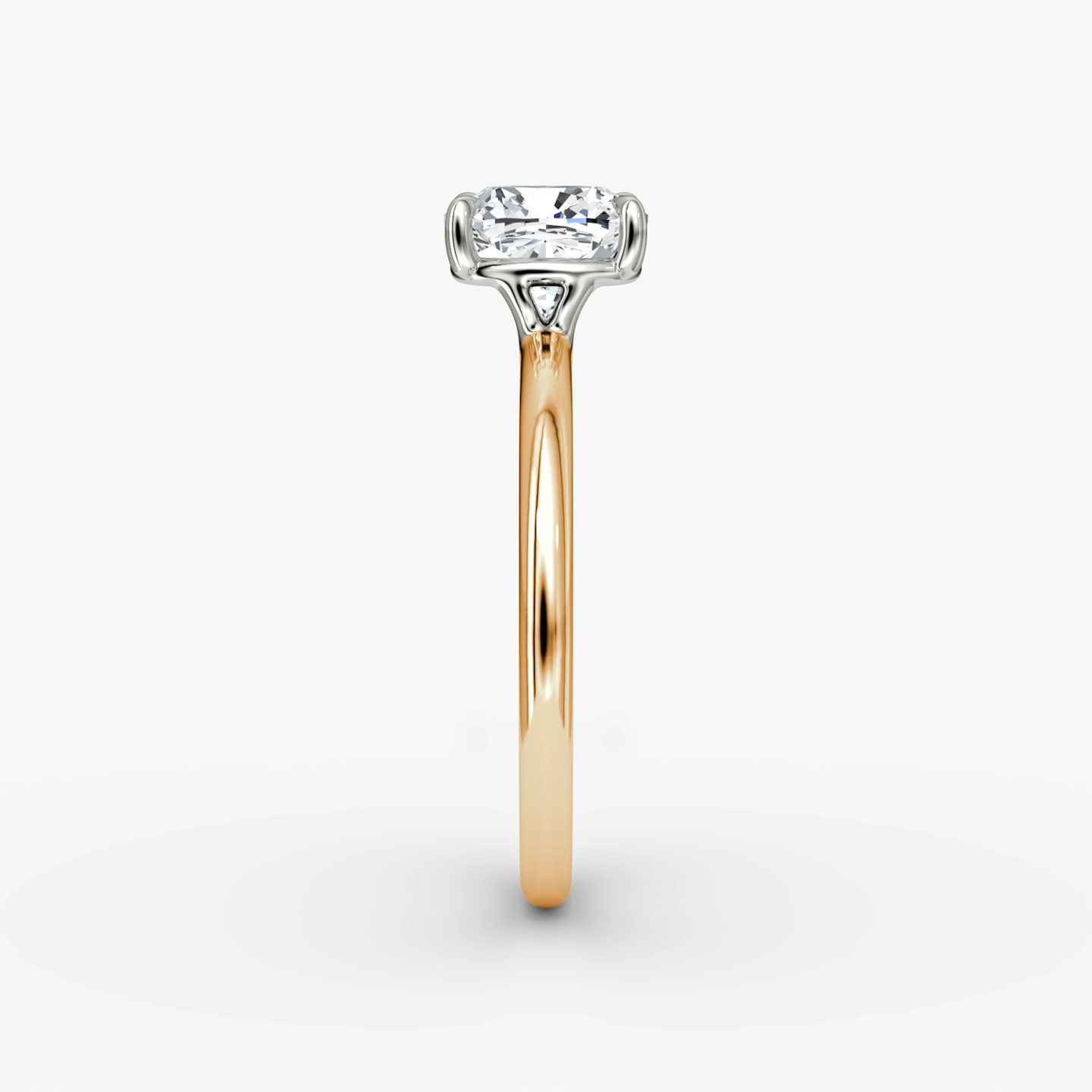 Anillo de compromiso Signature | Cojín | 14k | Oro rosa y platino | bandAccent: Simple | bandWidth: standard | hiddenHalo: no | diamondOrientation: horizontal | caratWeight: other