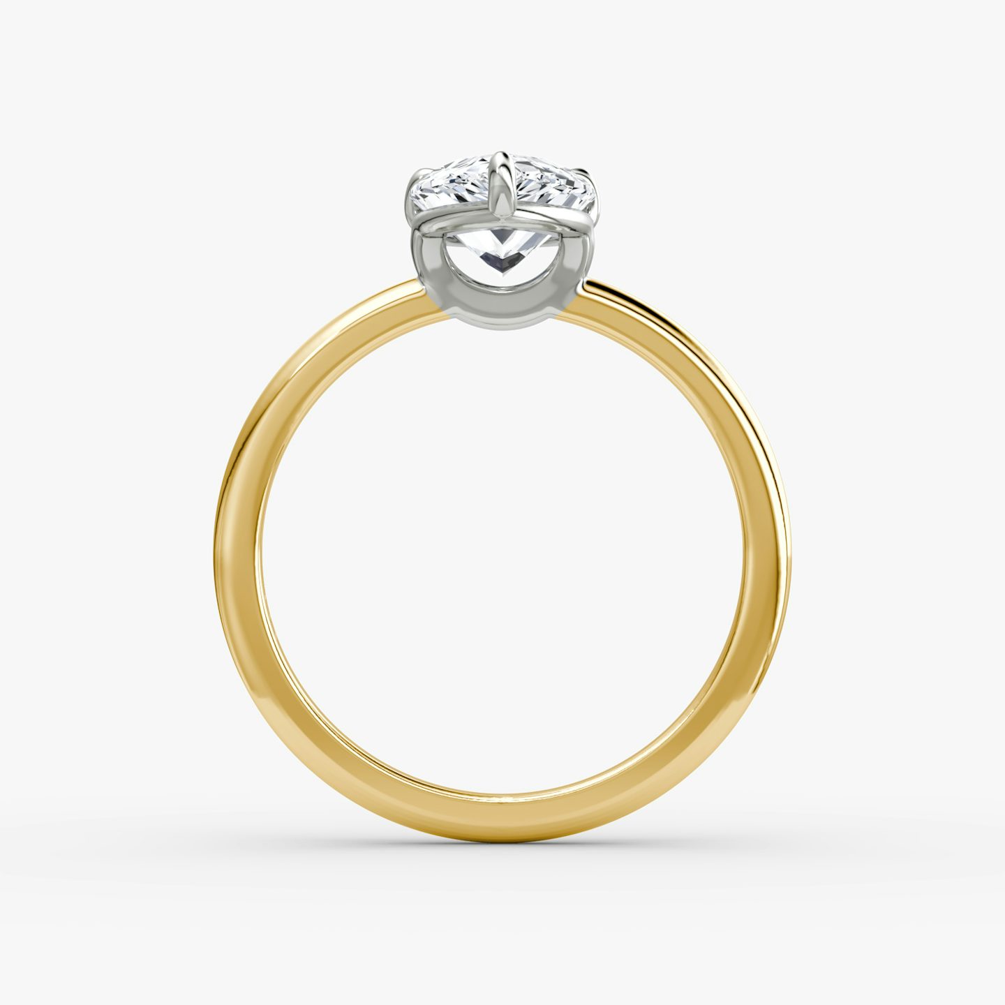 The Signature | Pear | 18k | Yellow Gold and Platinum | bandAccent: Plain | bandWidth: standard | hiddenHalo: no | diamondOrientation: vertical | caratWeight: other