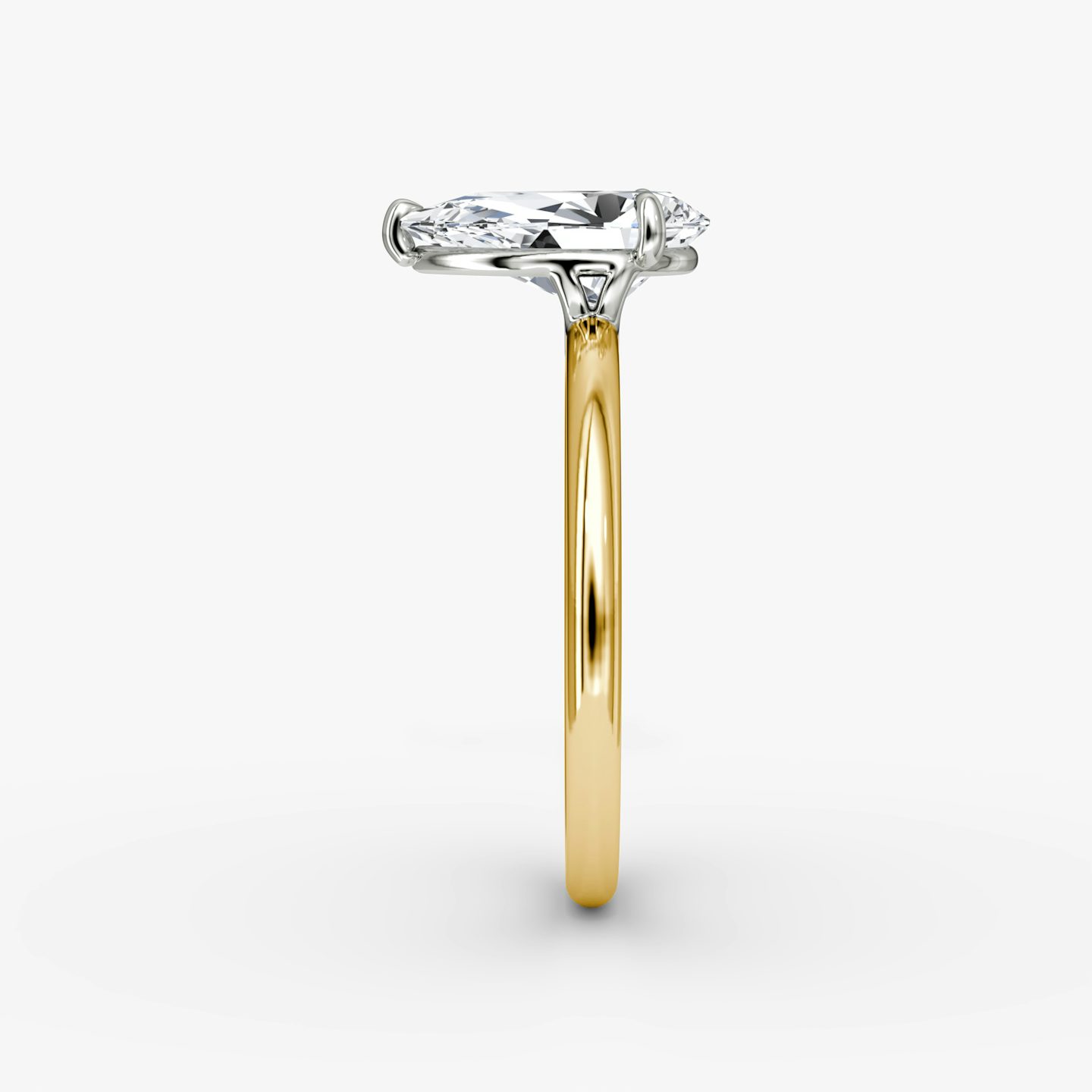 The Signature | Pear | 18k | Yellow Gold and Platinum | bandAccent: Plain | bandWidth: standard | hiddenHalo: no | diamondOrientation: vertical | caratWeight: other