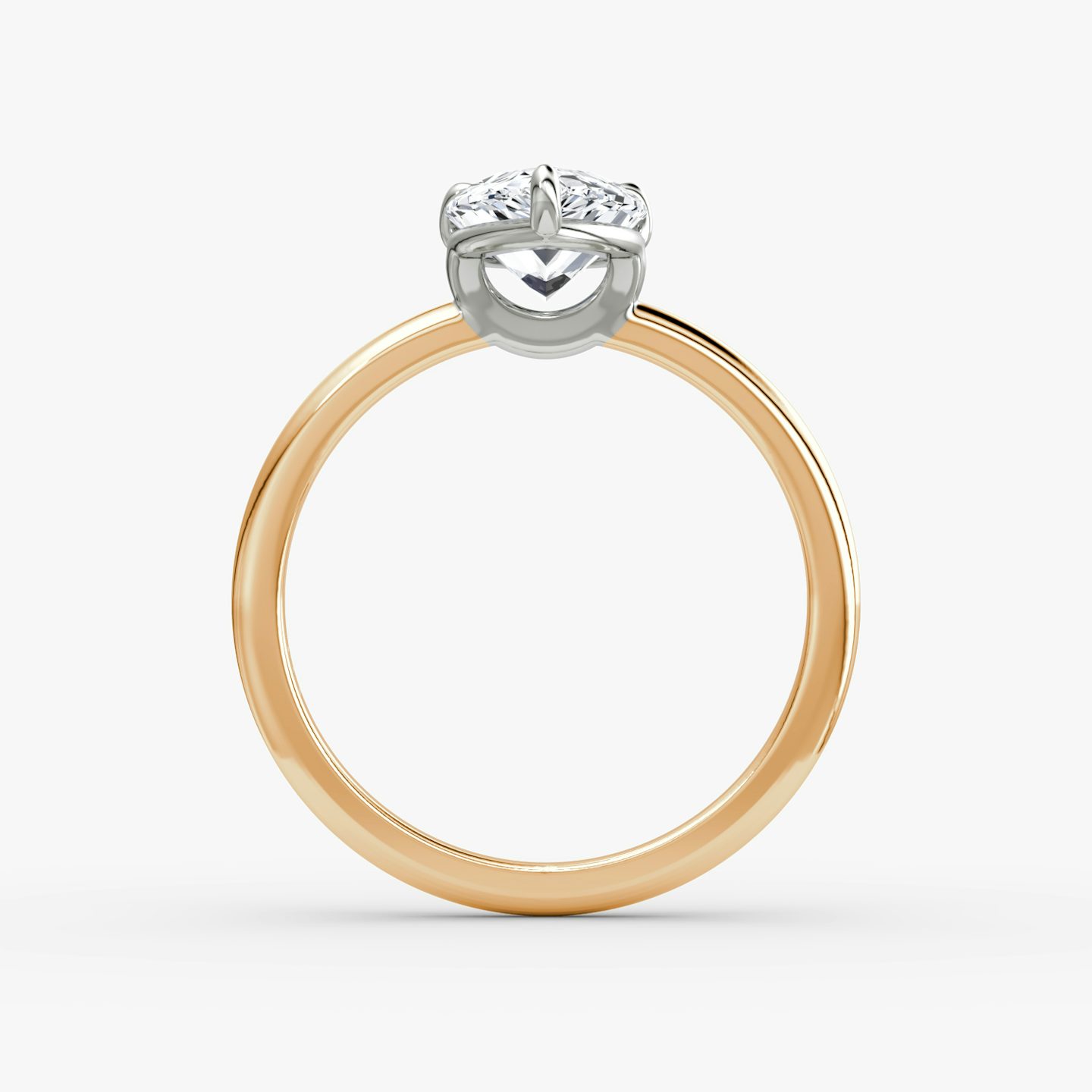 The Signature | Pear | 14k | Rose Gold and Platinum | bandAccent: Plain | bandWidth: standard | hiddenHalo: no | diamondOrientation: vertical | caratWeight: other