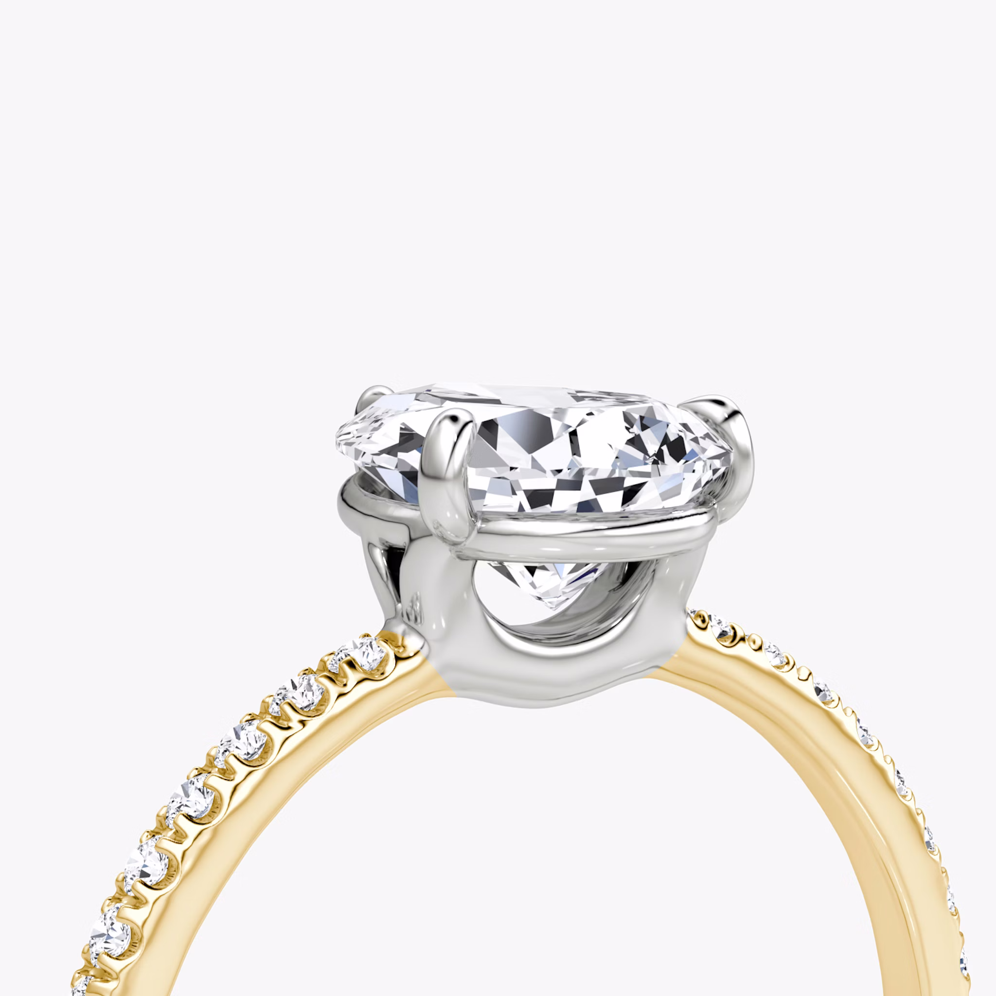 The Signature | Pear | 18k | Yellow Gold and Platinum | bandAccent: Pavé | bandWidth: standard | hiddenHalo: no | diamondOrientation: vertical | caratWeight: other