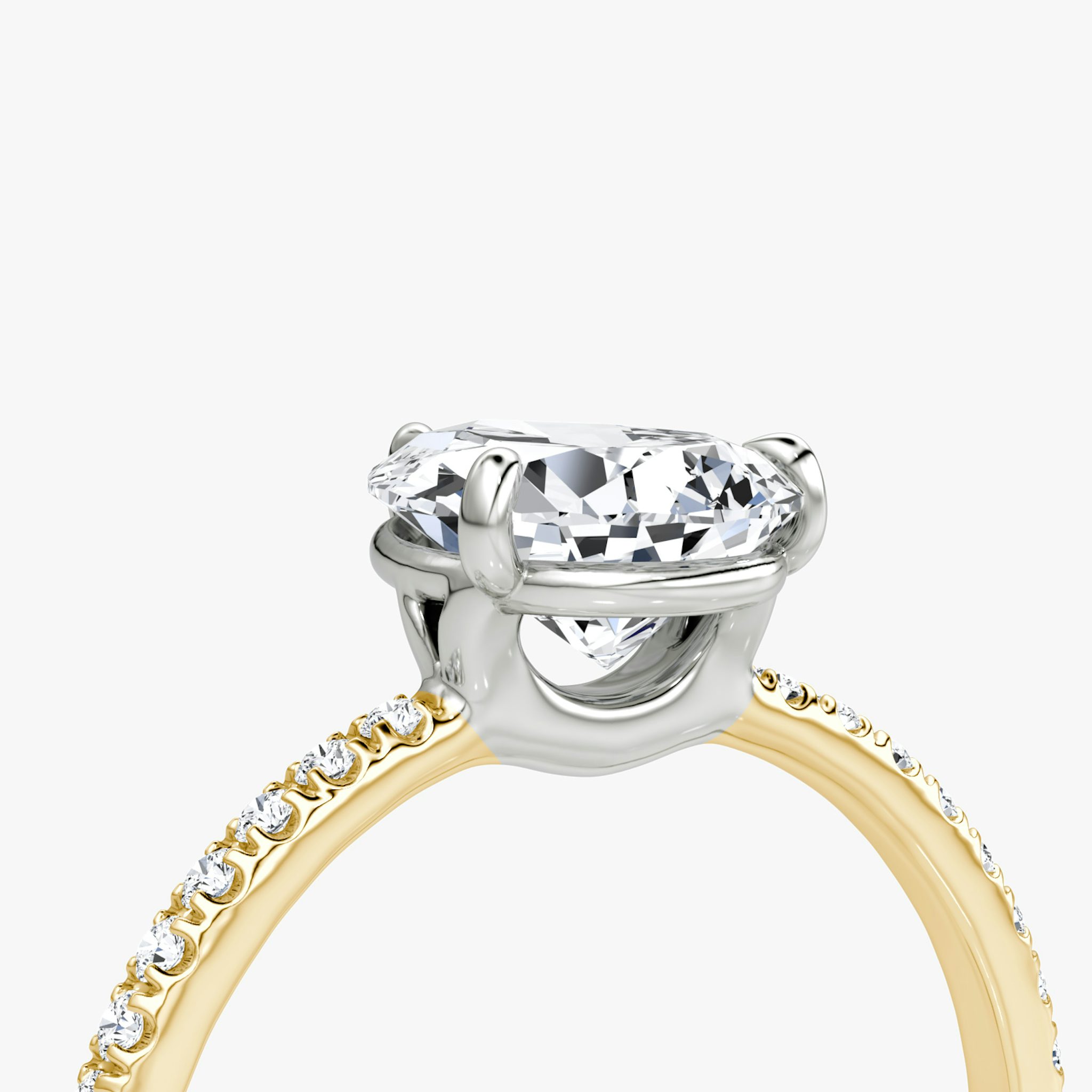 The Signature | Pear | 18k | Yellow Gold and Platinum | bandAccent: Pavé | bandWidth: standard | hiddenHalo: no | diamondOrientation: vertical | caratWeight: other