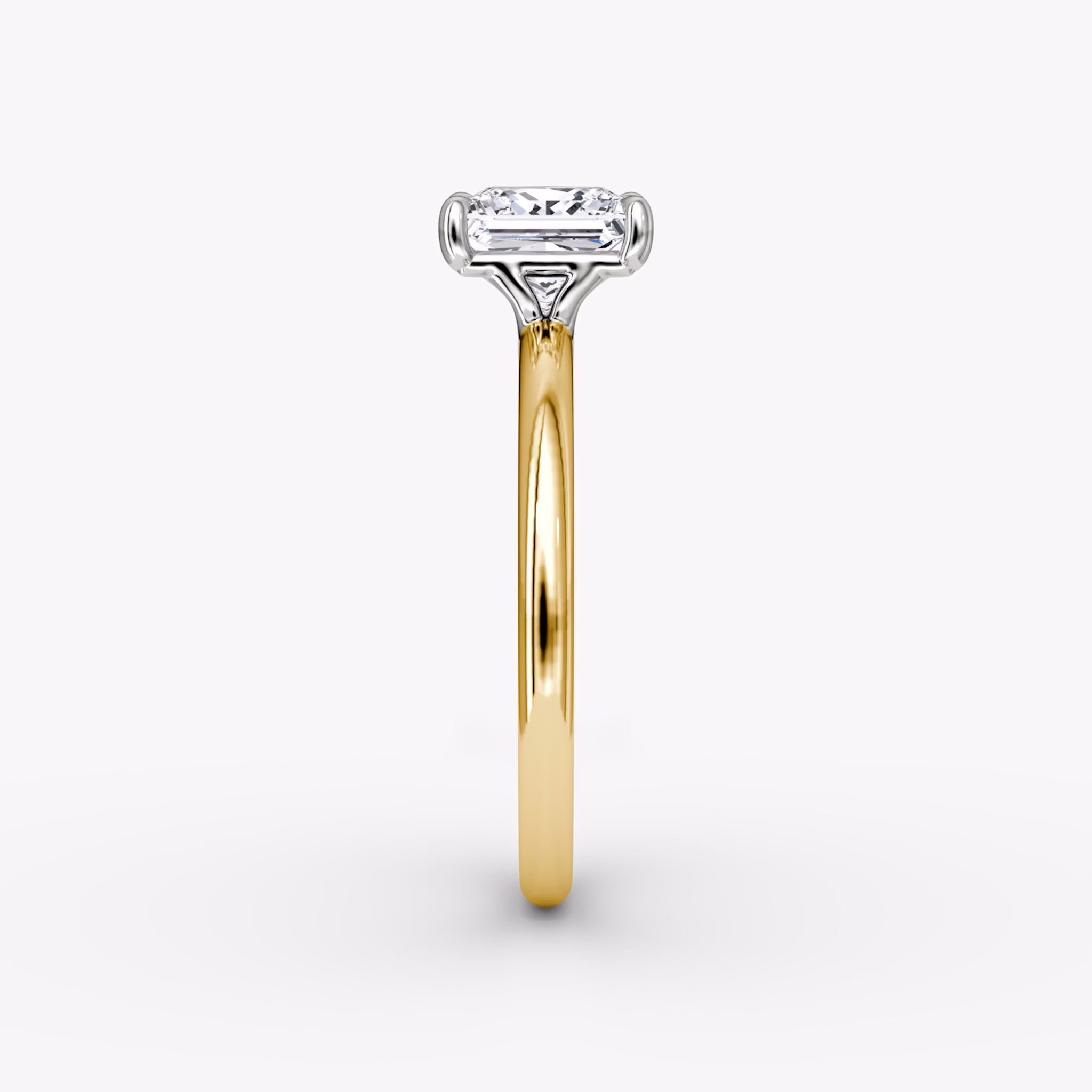 The Signature | Princess | 18k | Yellow Gold and Platinum | bandAccent: Plain | bandWidth: standard | hiddenHalo: no | diamondOrientation: vertical | caratWeight: other