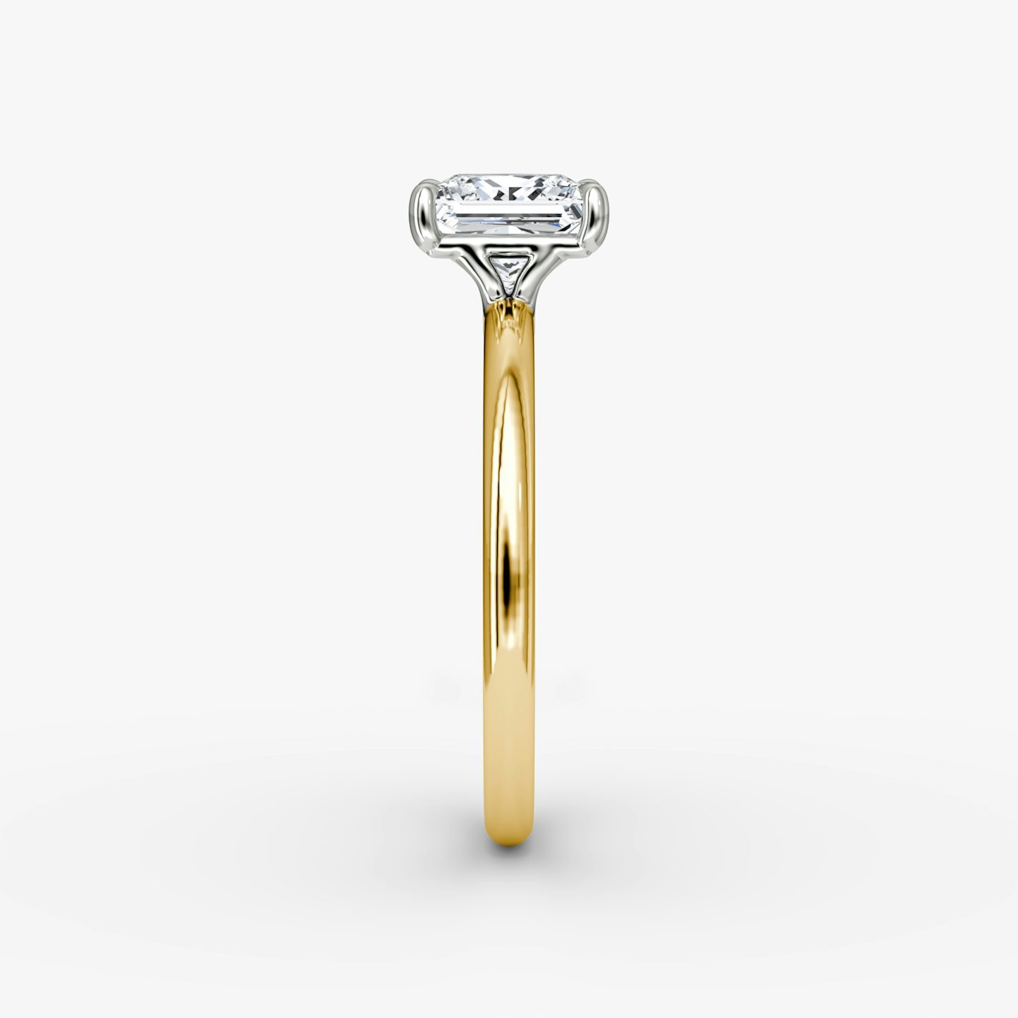 The Signature | Princess | 18k | Yellow Gold and Platinum | bandAccent: Plain | bandWidth: standard | hiddenHalo: no | diamondOrientation: vertical | caratWeight: other