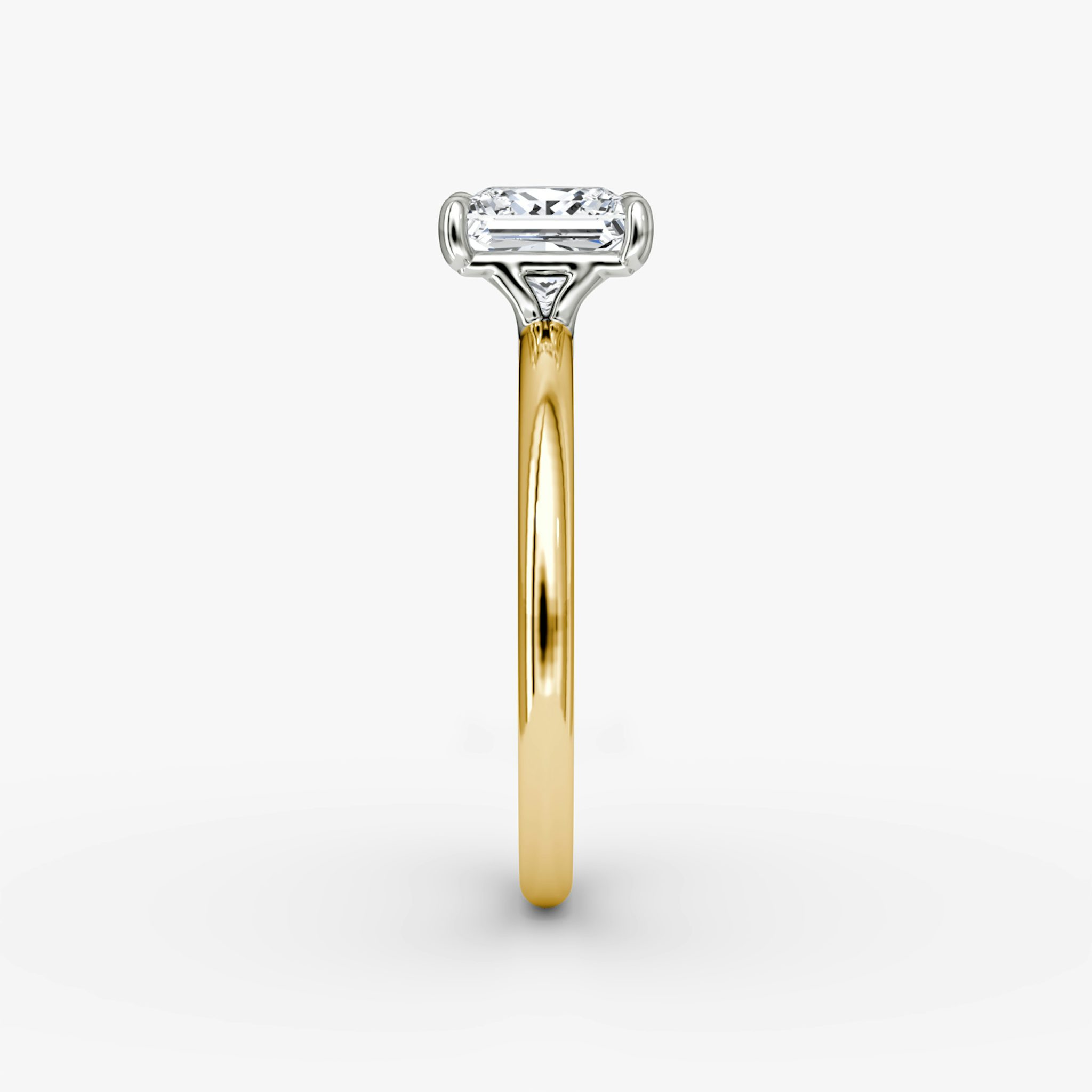 The Signature | Princess | 18k | Yellow Gold and Platinum | bandAccent: Plain | bandWidth: standard | hiddenHalo: no | diamondOrientation: vertical | caratWeight: other