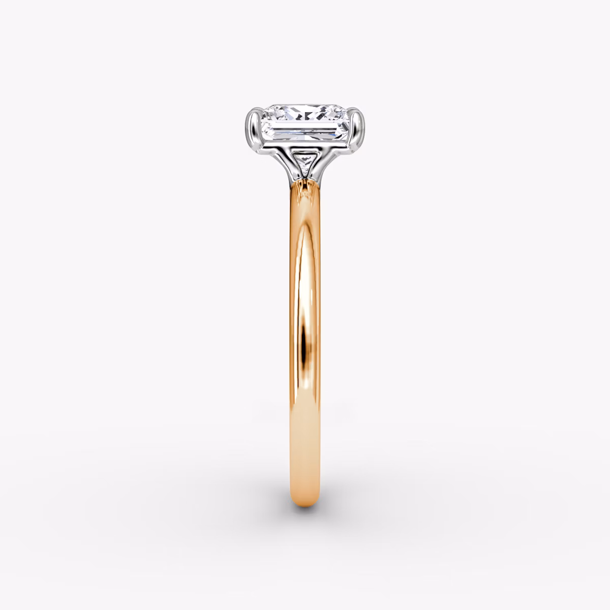The Signature | Princess | 14k | Rose Gold and Platinum | bandAccent: Plain | bandWidth: standard | hiddenHalo: no | diamondOrientation: vertical | caratWeight: other