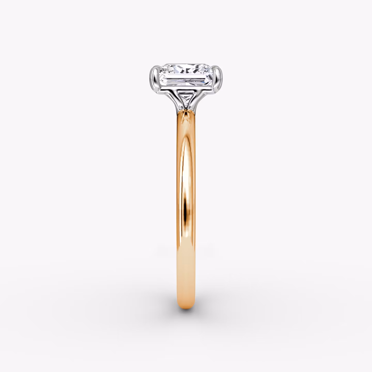 The Signature | Princess | 14k | Rose Gold and Platinum | bandAccent: Plain | bandWidth: standard | hiddenHalo: no | diamondOrientation: vertical | caratWeight: other