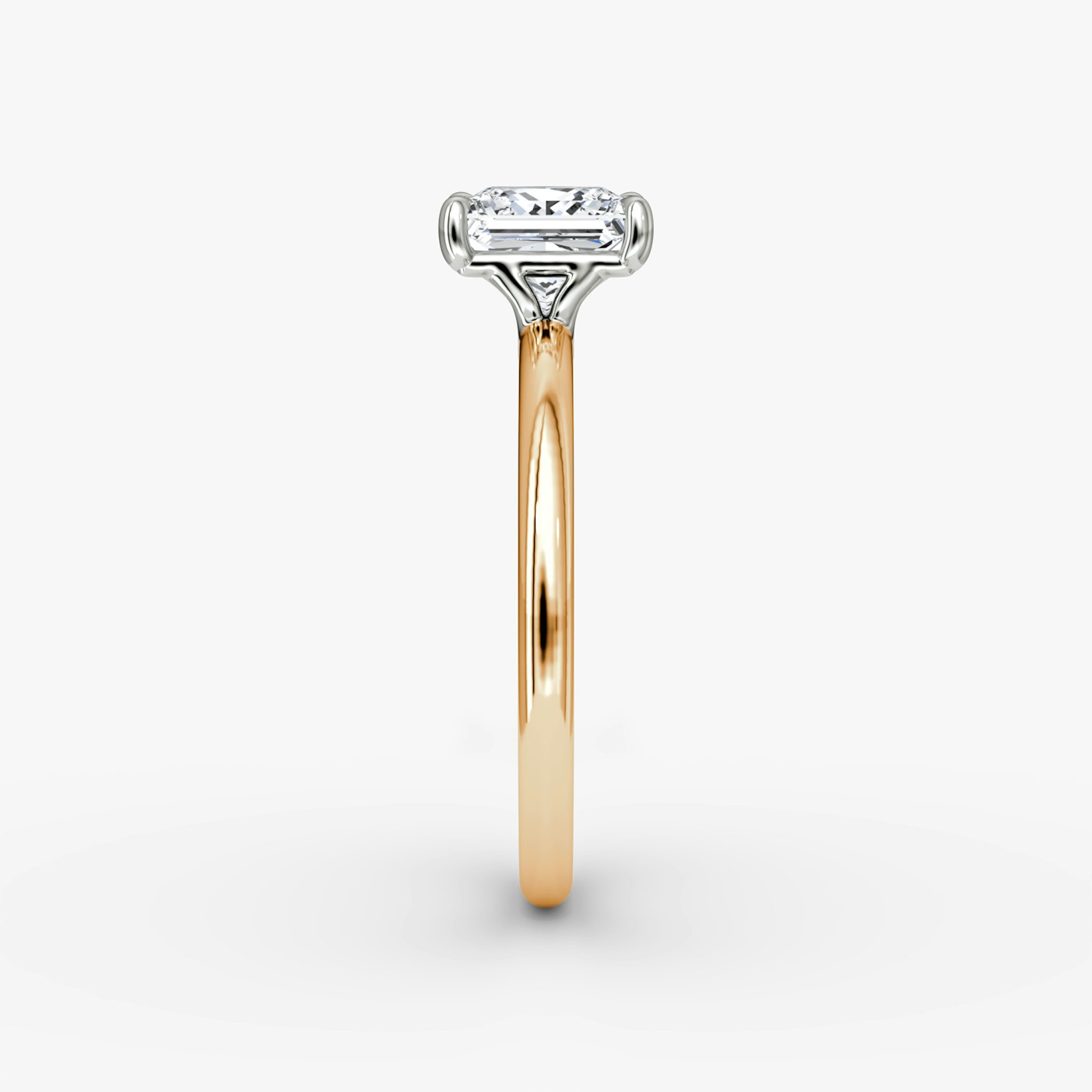 The Signature | Princess | 14k | Rose Gold and Platinum | bandAccent: Plain | bandWidth: standard | hiddenHalo: no | diamondOrientation: vertical | caratWeight: other