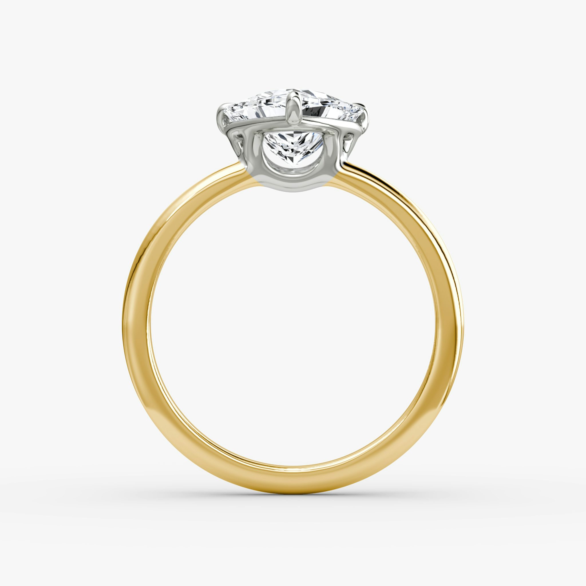 The Signature | Trillion | 18k | Yellow Gold and Platinum | bandAccent: Plain | bandWidth: standard | hiddenHalo: no | diamondOrientation: vertical | caratWeight: other