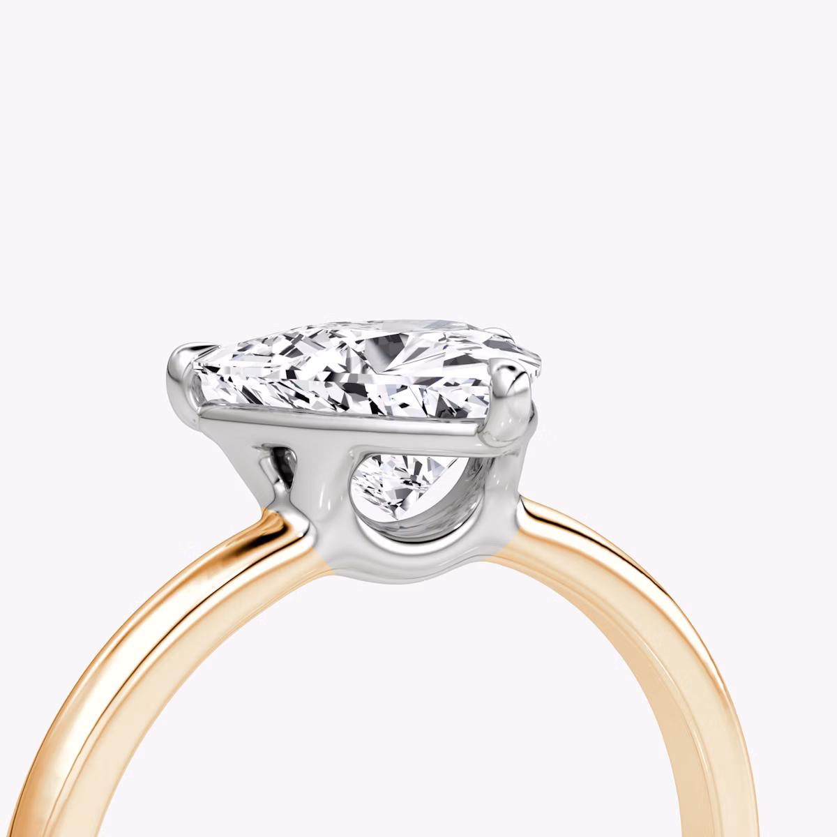 The Signature | Trillion | 14k | Rose Gold and Platinum | bandAccent: Plain | bandWidth: standard | hiddenHalo: no | diamondOrientation: vertical | caratWeight: other