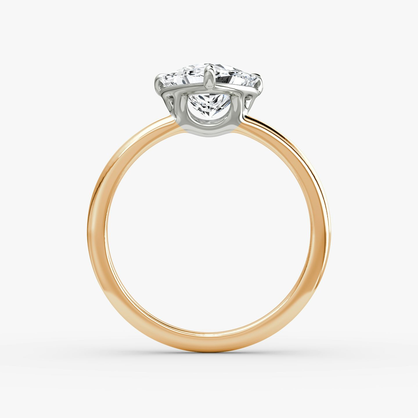 Anillo de compromiso Signature | Trillón | 14k | Oro rosa y platino | bandAccent: Simple | bandWidth: standard | hiddenHalo: no | diamondOrientation: horizontal | caratWeight: other