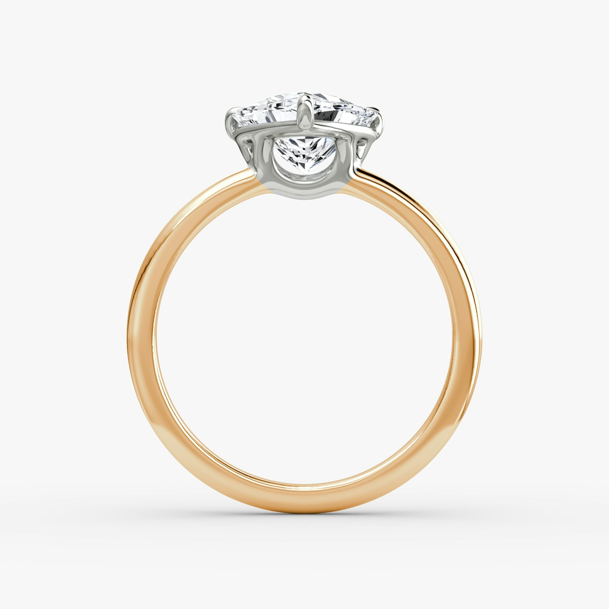The Signature | Trillion | 14k | Rose Gold and Platinum | bandAccent: Plain | bandWidth: standard | hiddenHalo: no | diamondOrientation: vertical | caratWeight: other