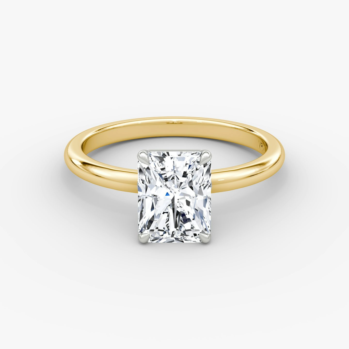 Signature | Radiant | 18k | Gelbgold und Platin | bandAccent: Ohne Pavé-Besatz | bandWidth: standard | hiddenHalo: no | diamondOrientation: vertical | caratWeight: other