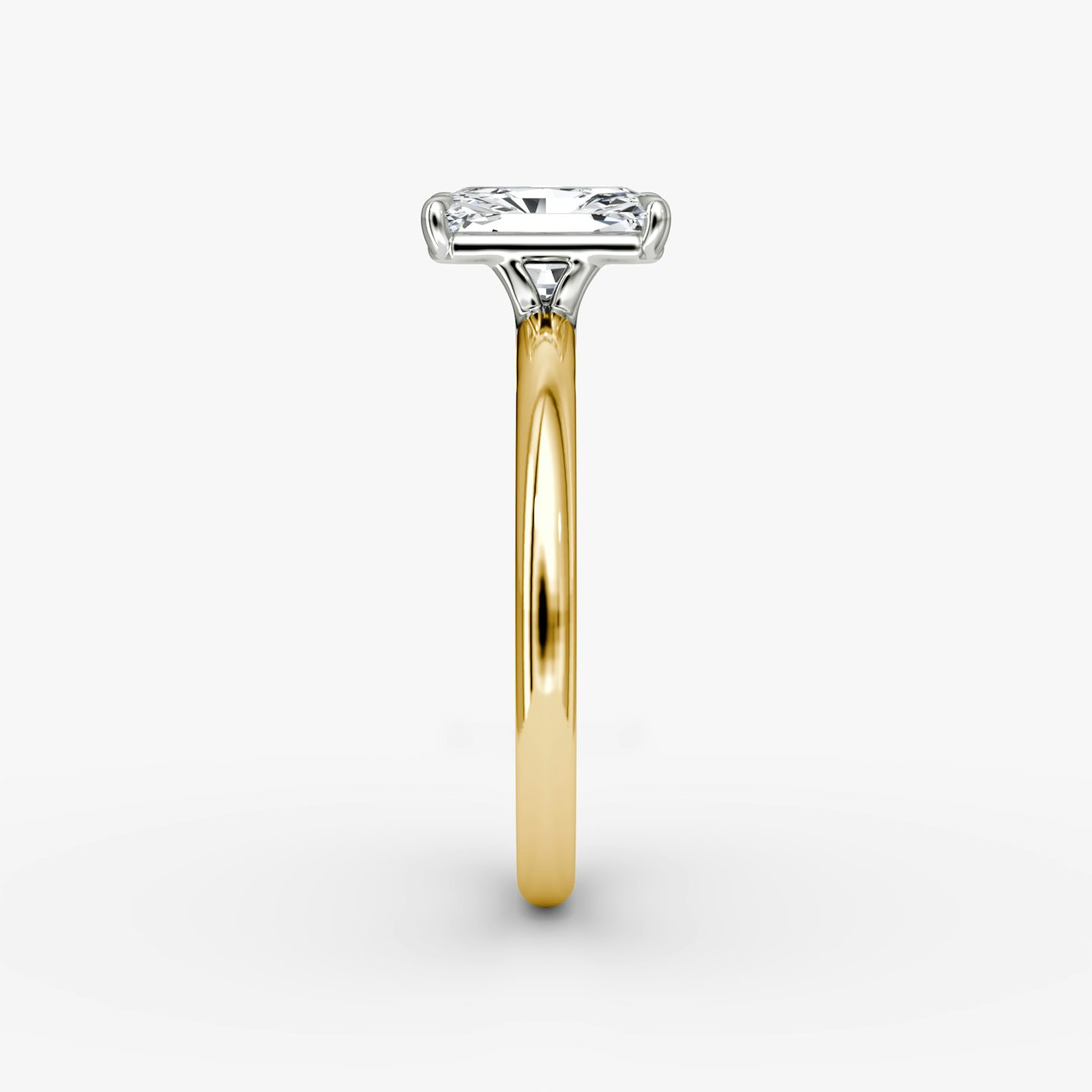 Signature | Radiant | 18k | Gelbgold und Platin | bandAccent: Ohne Pavé-Besatz | bandWidth: standard | hiddenHalo: no | diamondOrientation: vertical | caratWeight: other