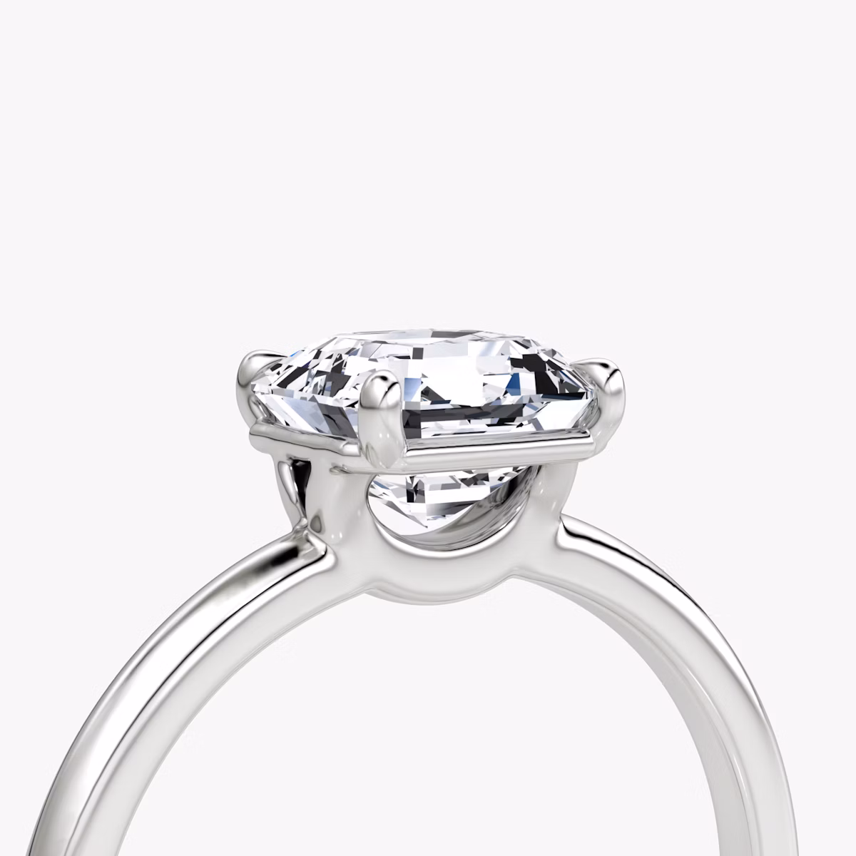The Signature | Asscher | Platinum | bandAccent: Plain | bandWidth: standard | hiddenHalo: no | diamondOrientation: vertical | caratWeight: other