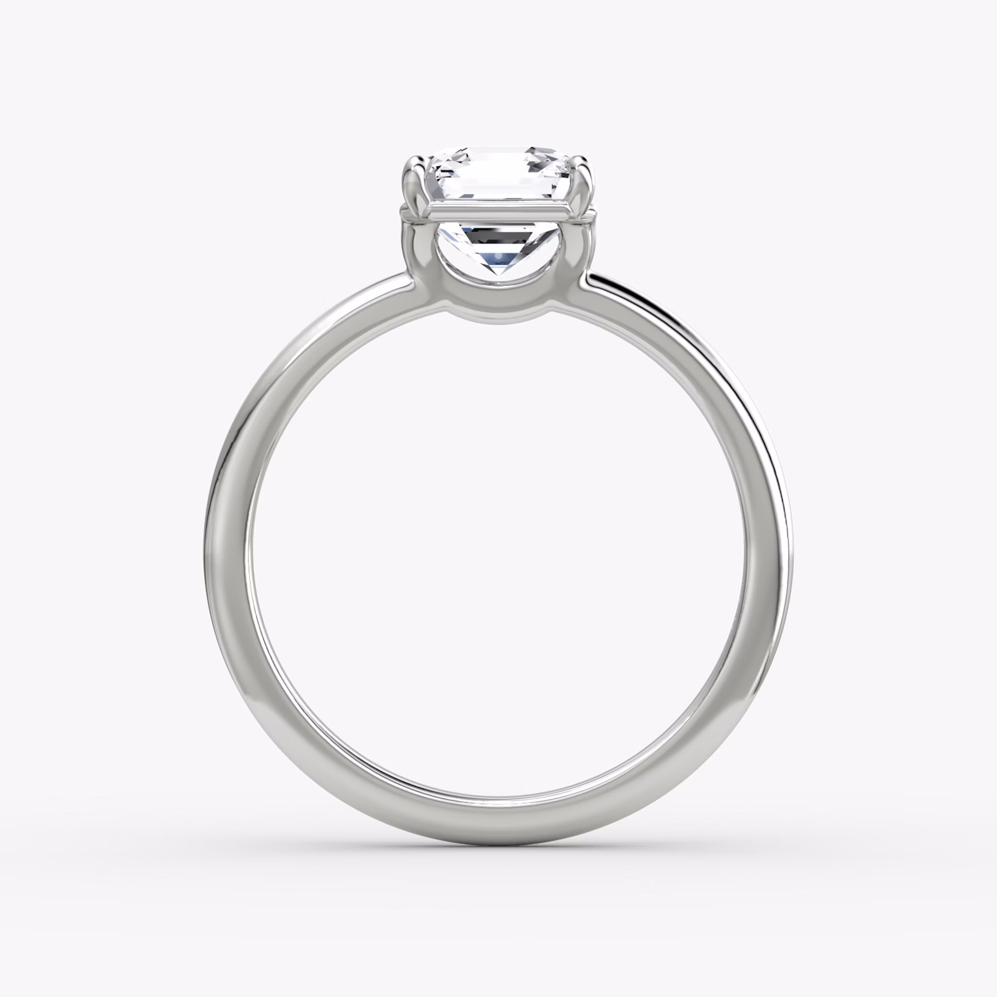 The Signature | Asscher | Platinum | bandAccent: Plain | bandWidth: standard | hiddenHalo: no | diamondOrientation: vertical | caratWeight: other
