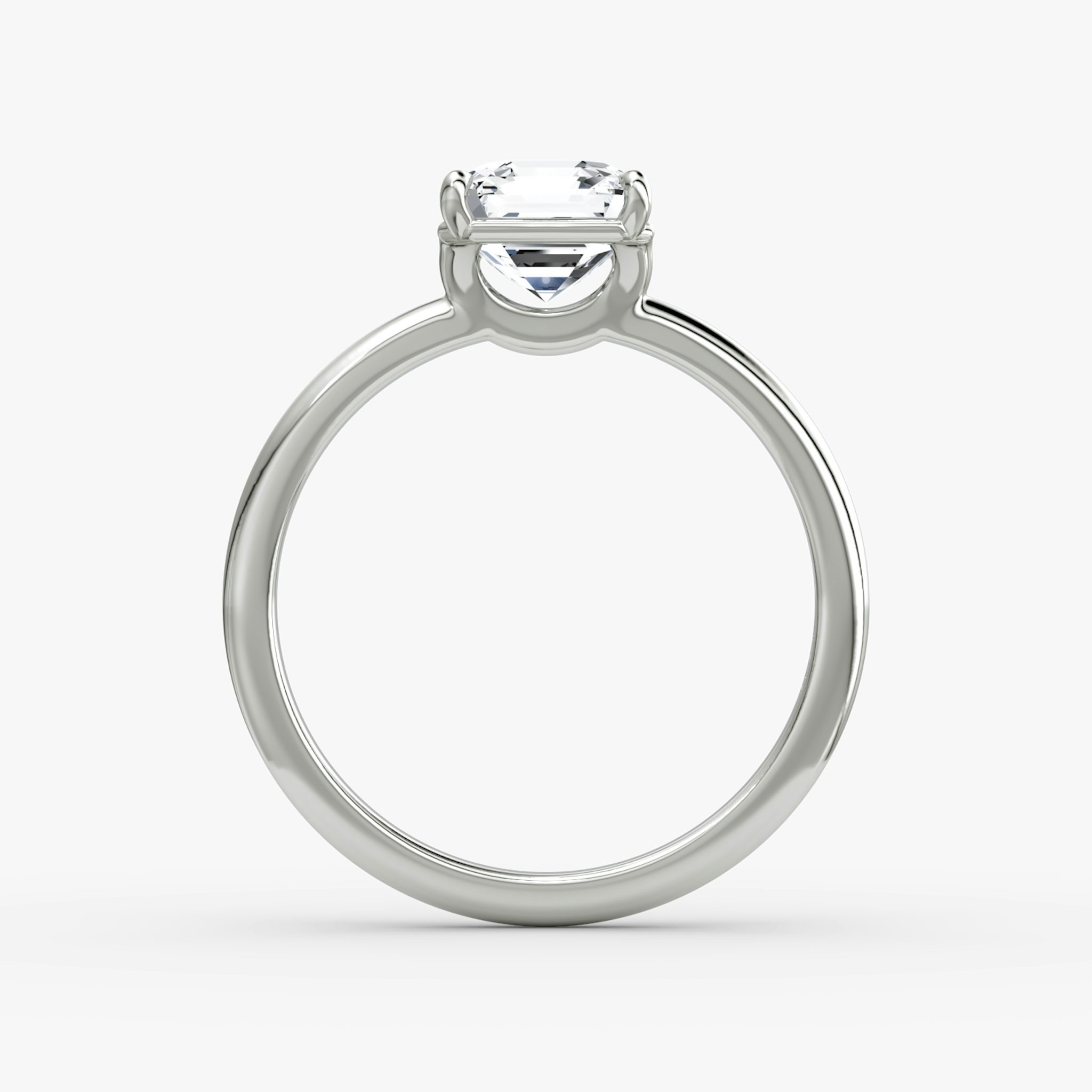 The Signature | Asscher | Platinum | bandAccent: Plain | bandWidth: standard | hiddenHalo: no | diamondOrientation: vertical | caratWeight: other
