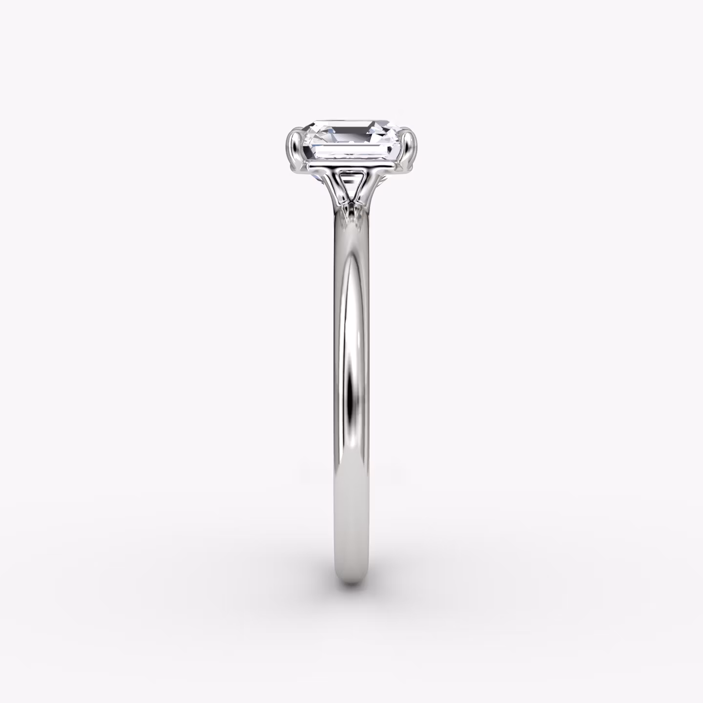 The Signature | Asscher | 18k | White Gold | bandAccent: Plain | bandWidth: standard | hiddenHalo: no | diamondOrientation: vertical | caratWeight: other