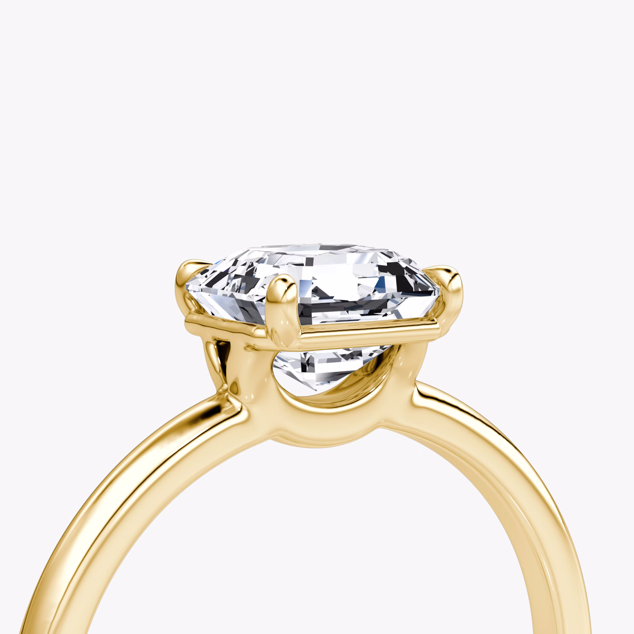 The Signature | Asscher | 18k | Yellow Gold | bandAccent: Plain | bandWidth: standard | hiddenHalo: no | diamondOrientation: vertical | caratWeight: other