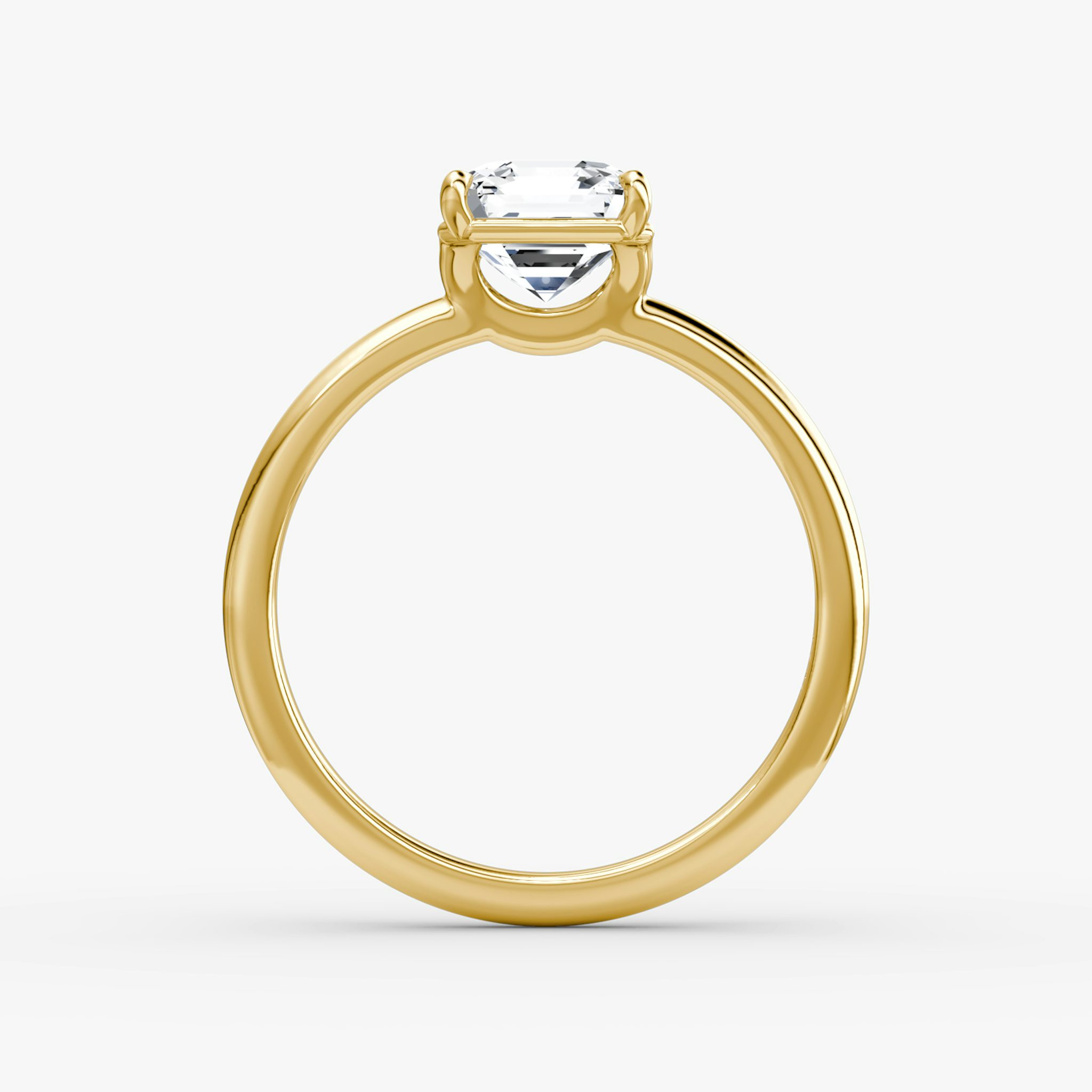 The Signature | Asscher | 18k | Yellow Gold | bandAccent: Plain | bandWidth: standard | hiddenHalo: no | diamondOrientation: vertical | caratWeight: other