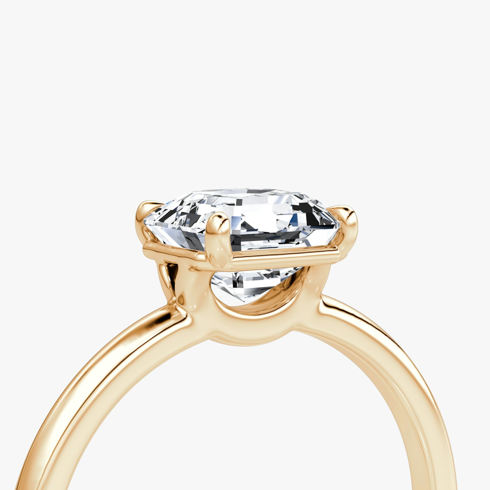 The Signature | Asscher | 14k | Rose Gold | bandAccent: Plain | bandWidth: standard | hiddenHalo: no | diamondOrientation: vertical | caratWeight: other
