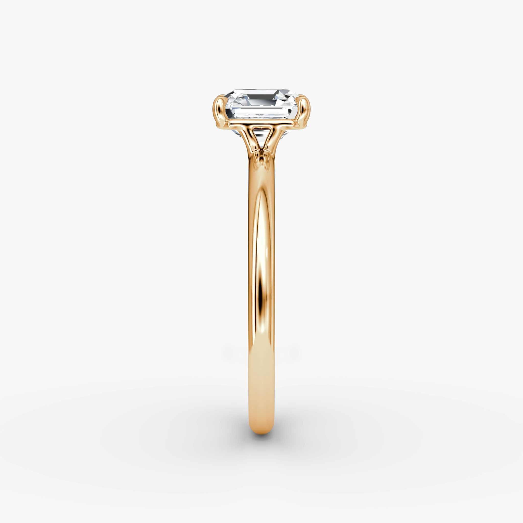 The Signature | Asscher | 14k | Rose Gold | bandAccent: Plain | bandWidth: standard | hiddenHalo: no | diamondOrientation: vertical | caratWeight: other
