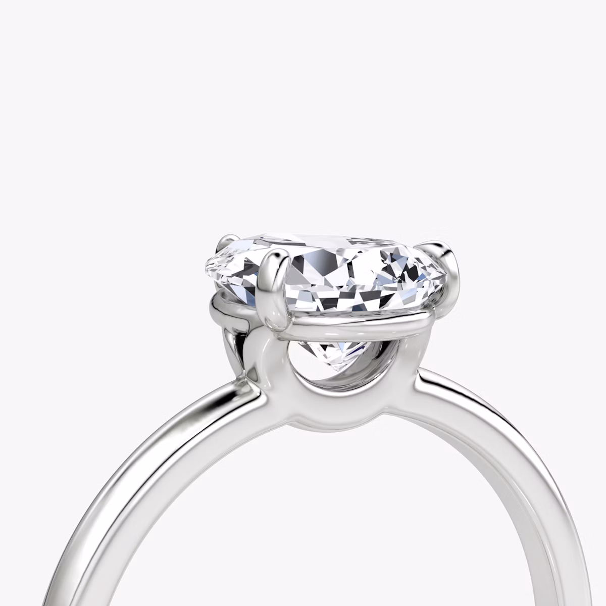 The Signature | Pear | 18k | White Gold | bandAccent: Plain | bandWidth: standard | hiddenHalo: no | diamondOrientation: vertical | caratWeight: other