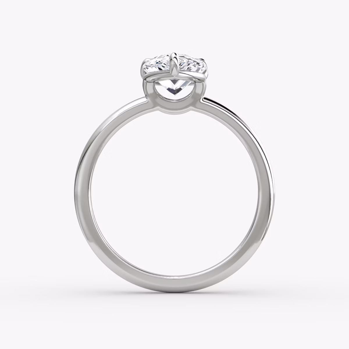 The Signature | Pear | 18k | White Gold | bandAccent: Plain | bandWidth: standard | hiddenHalo: no | diamondOrientation: vertical | caratWeight: other