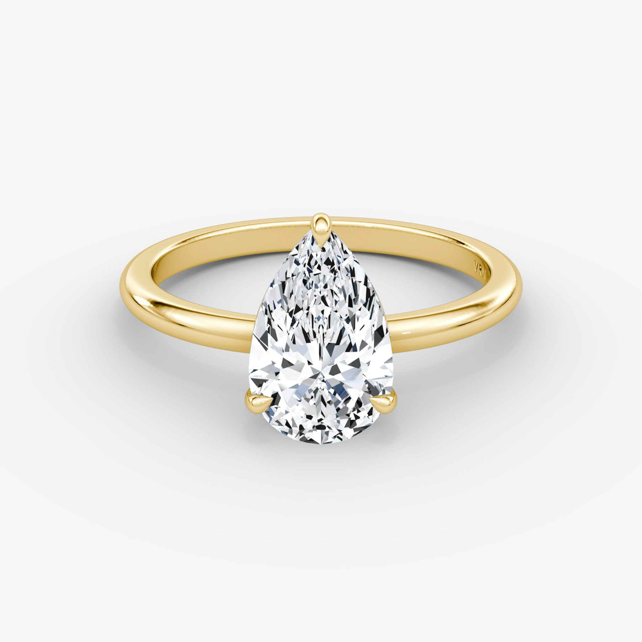 The Signature | Pear | 18k | Yellow Gold | bandAccent: Plain | bandWidth: standard | hiddenHalo: no | diamondOrientation: vertical | caratWeight: other
